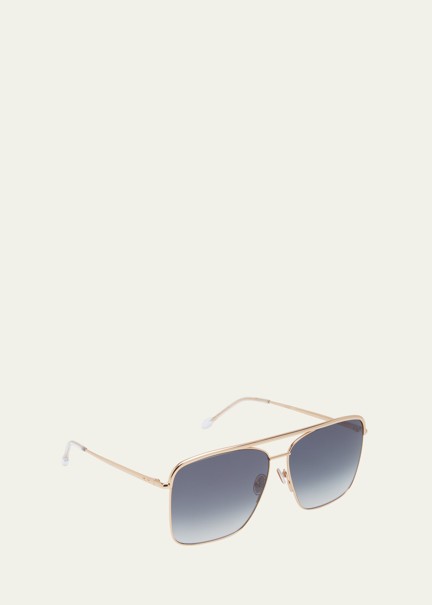 Isabel Marant Angular Stainless Steel Aviator Sunglasses In Gold