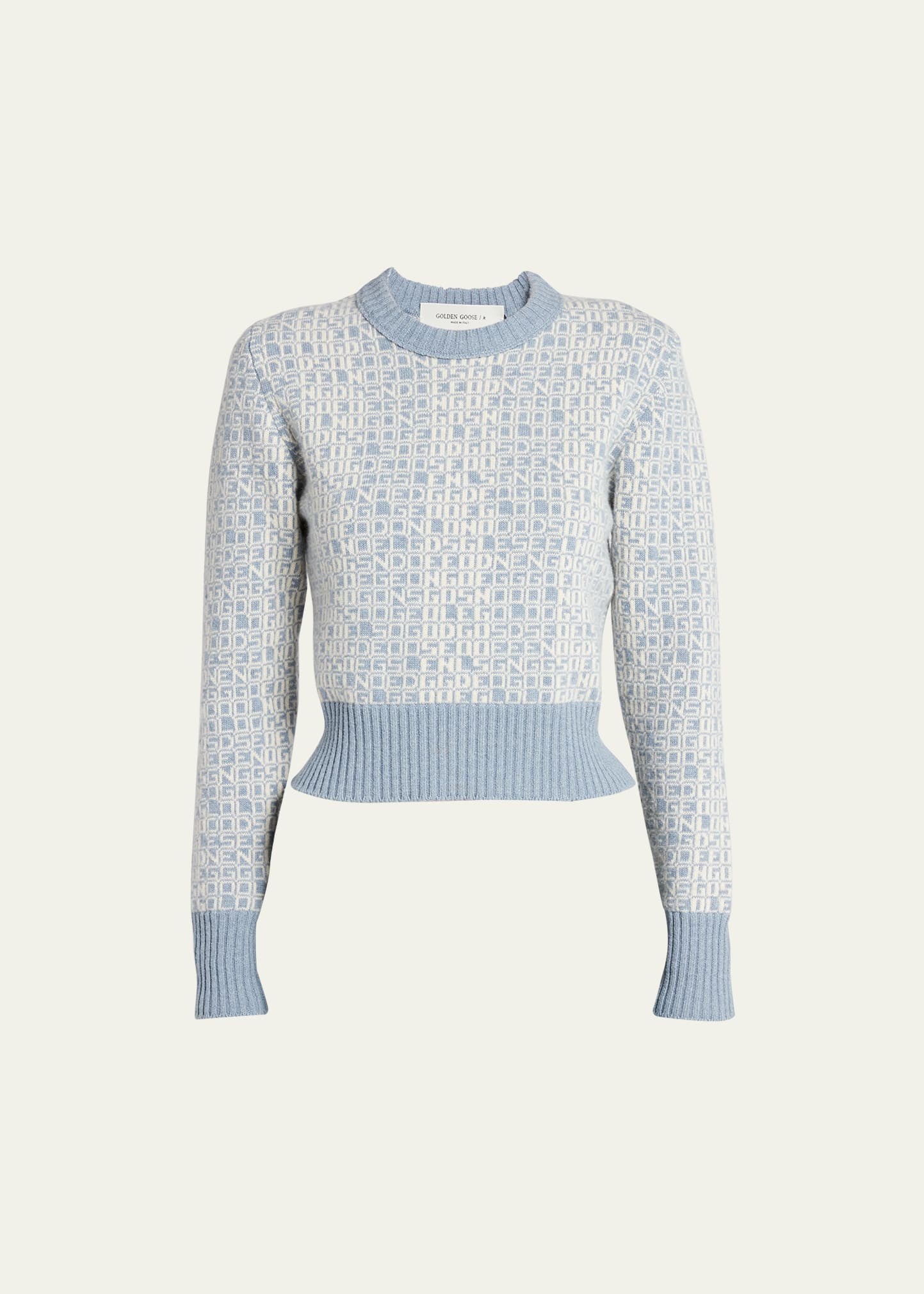 Golden Goose Journey Wool Blend Knit Cropped Sweater In Spring Lake Lambs