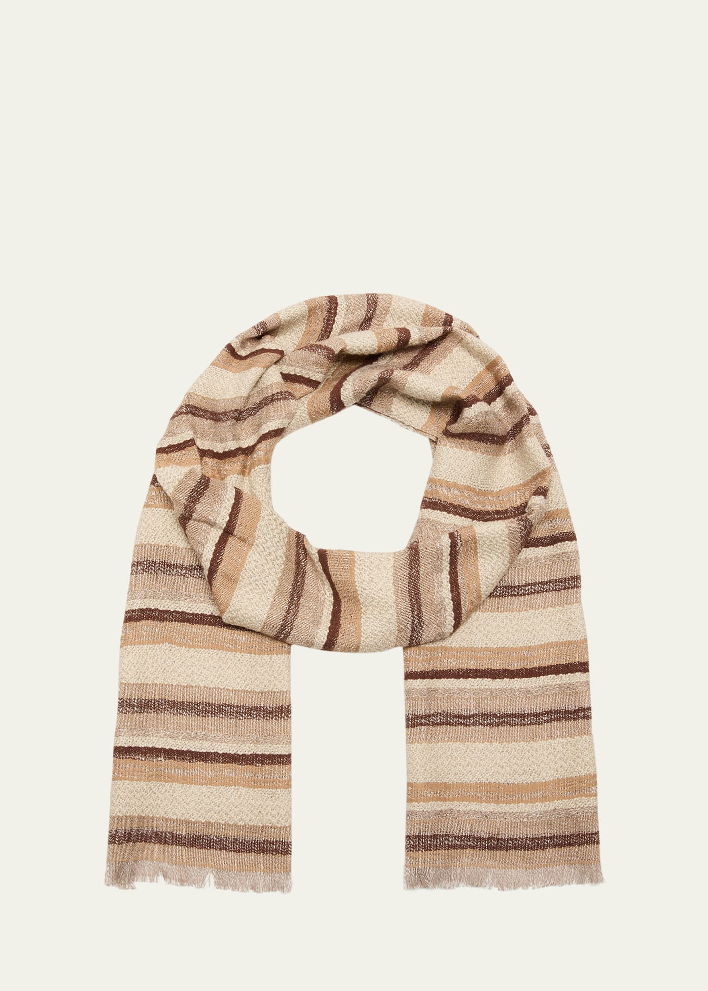 Loro Piana Men's Sciarpa Multi-yarn Stripe Scarf In F4r5 Mediterranea