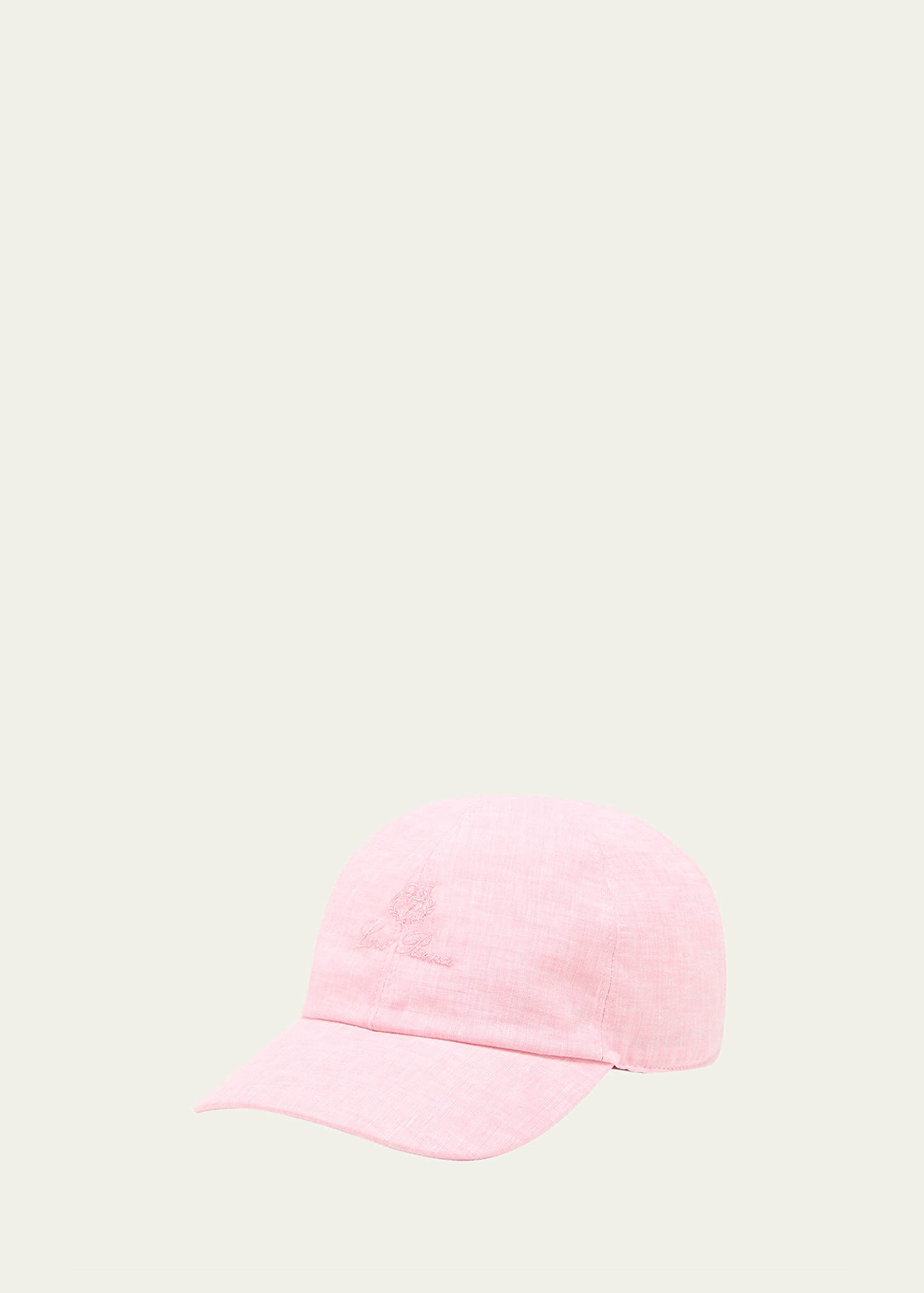 Loro Piana Logo-embroidered Linen Baseball Cap In 3793 Pink Flaming