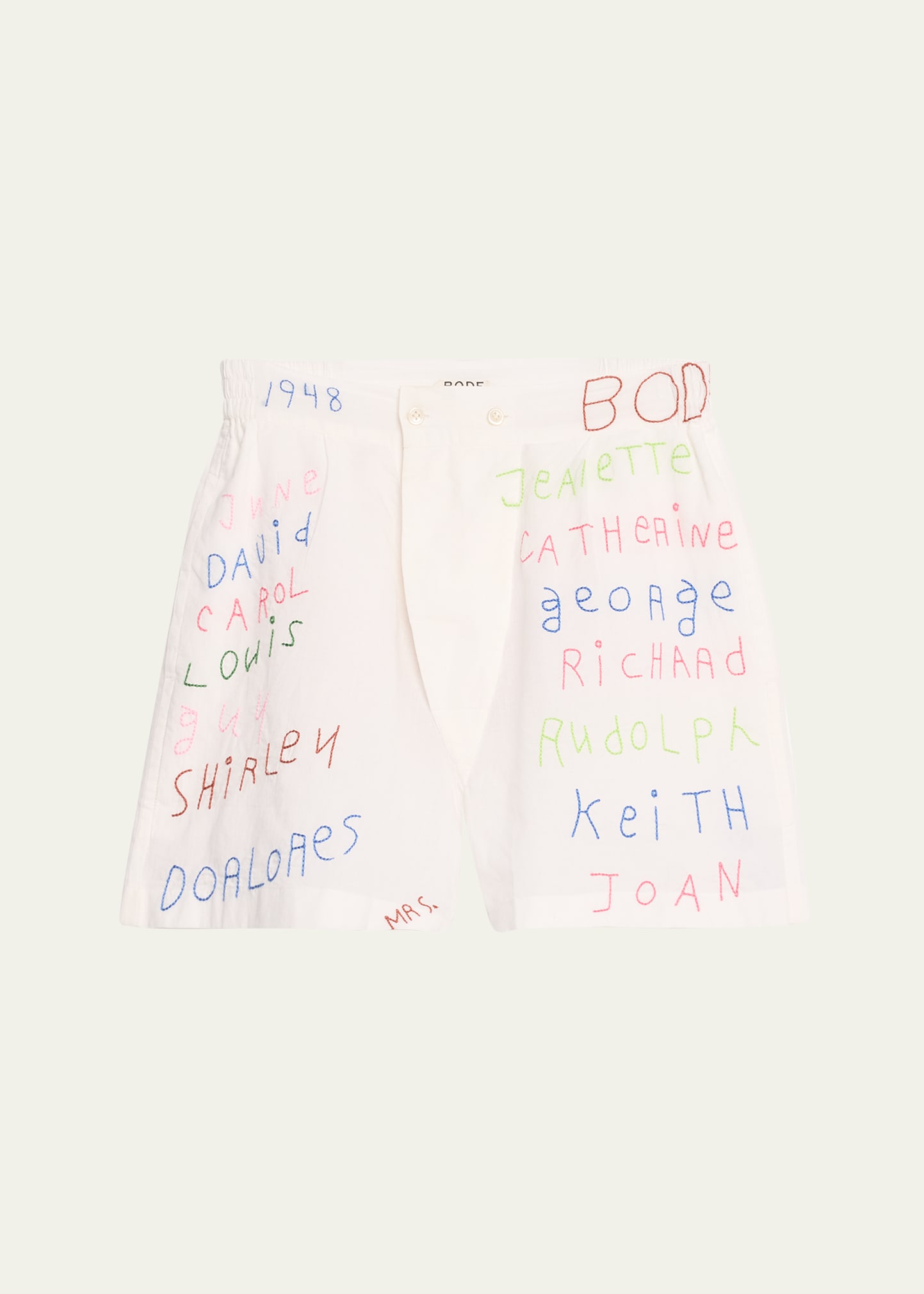 Shop Bode Familial Hall Embroidered Boxers In Wtmlt