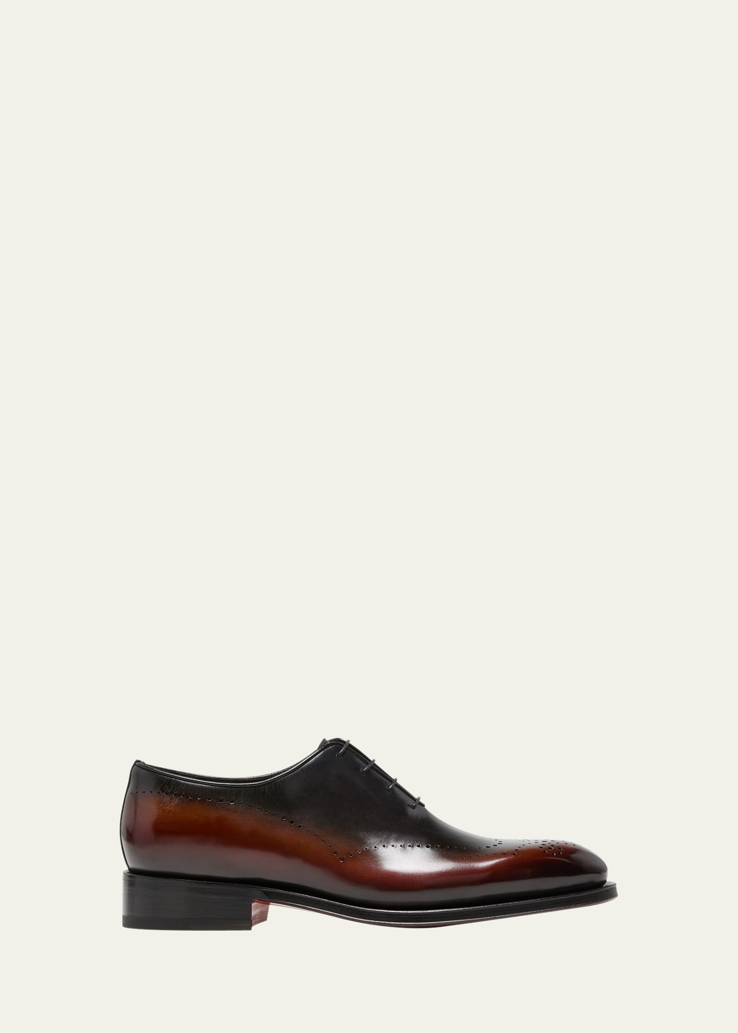 Shop Santoni Men's Kaj Bicolor Brogue Leather Oxfords In Black