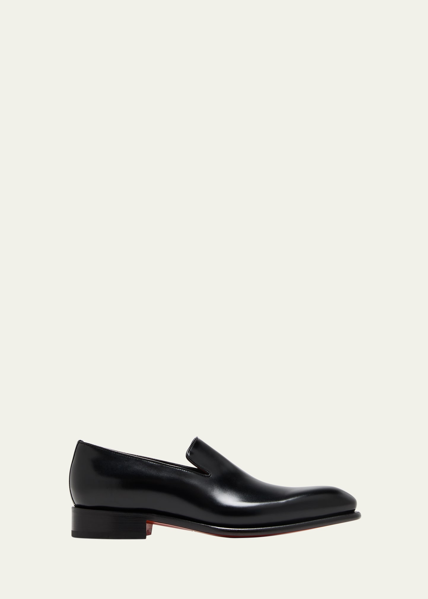 Santoni Brody Loafers In Black Patent Leather In Black