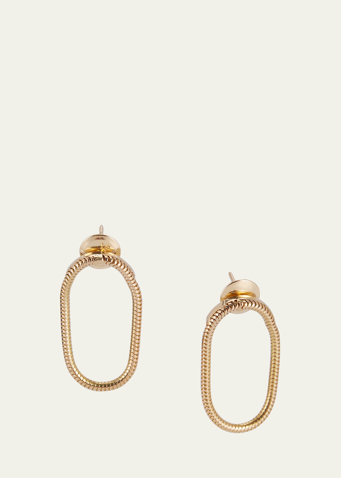 18K Yellow Gold Small Single Chain Earrings