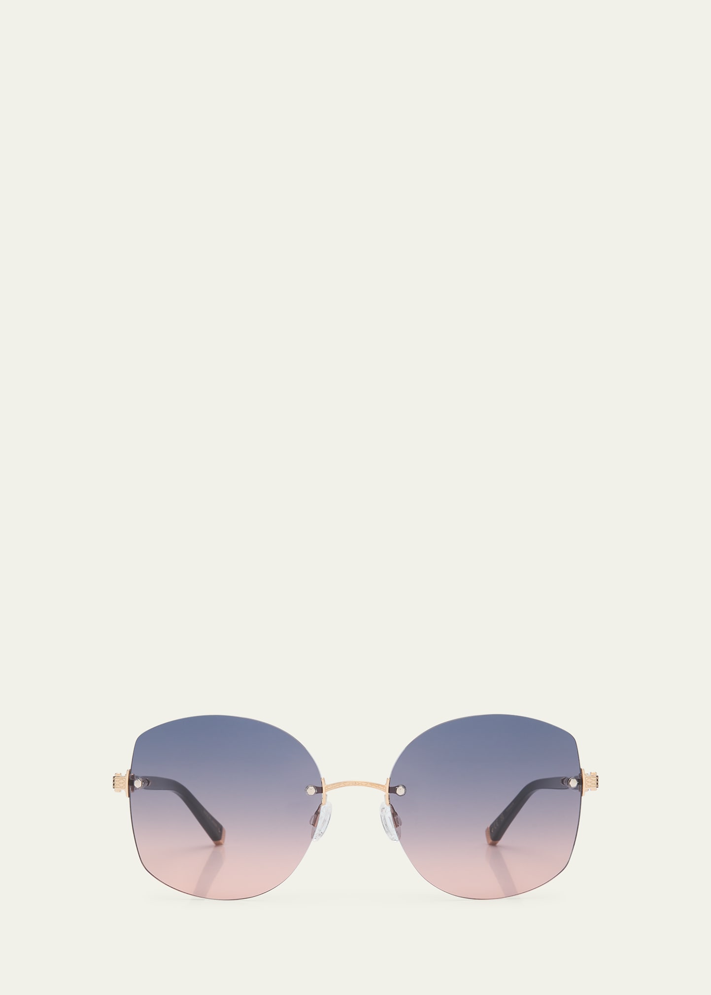 Gloria Gradient Mixed-Media Butterfly Sunglasses