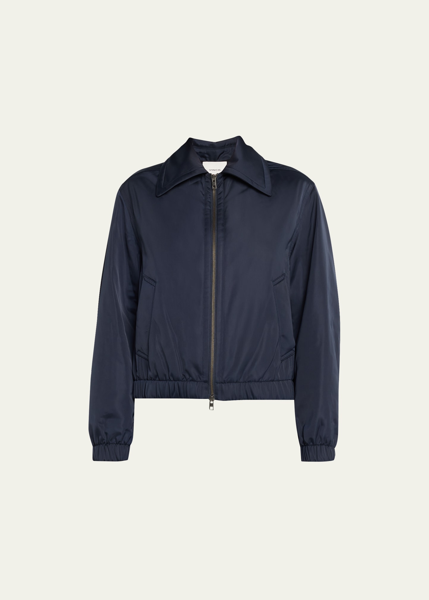 Nylon Zip-Front Bomber Jacket