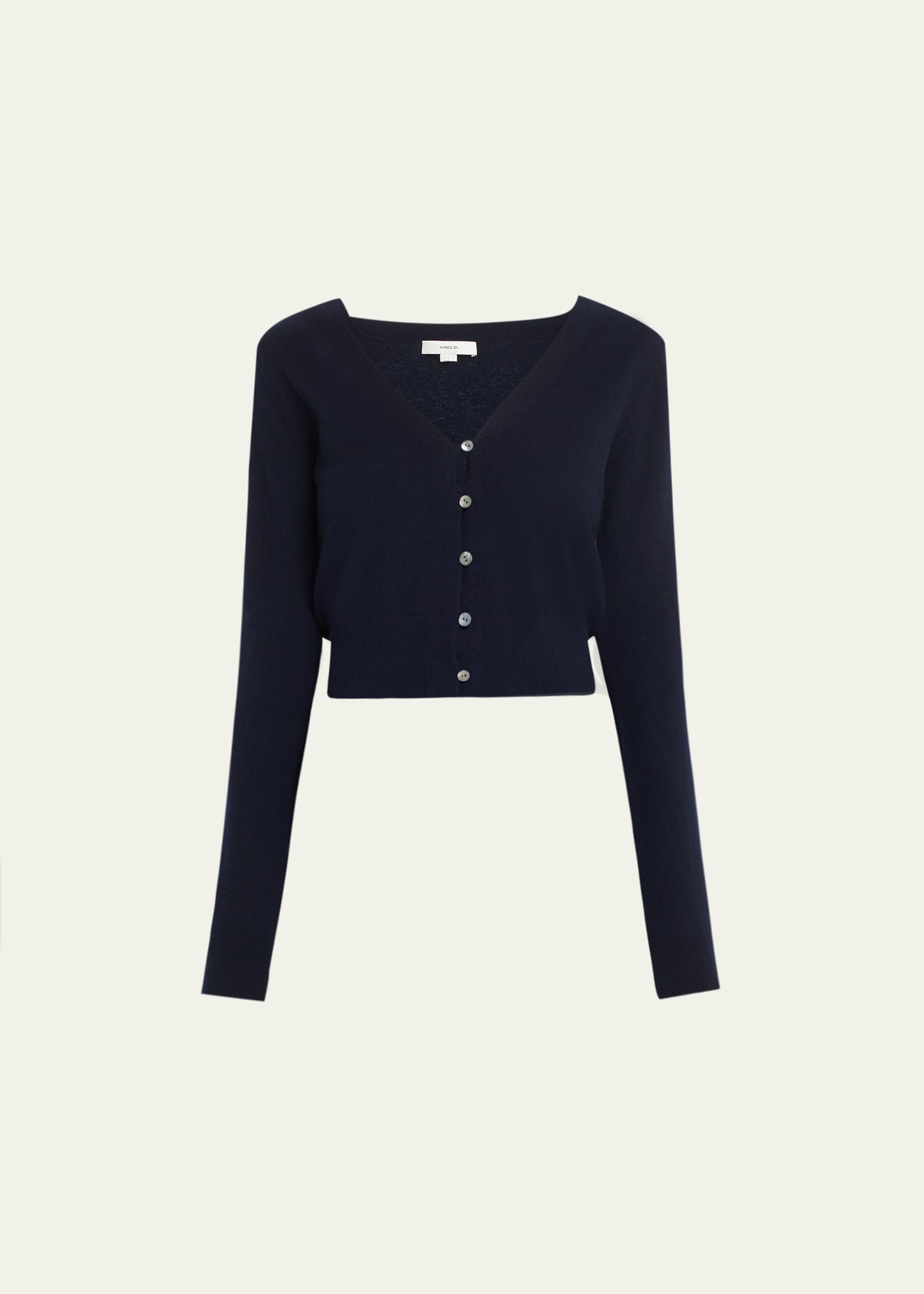 VINCE WOOL-CASHMERE LOOP-TRIM CARDIGAN
