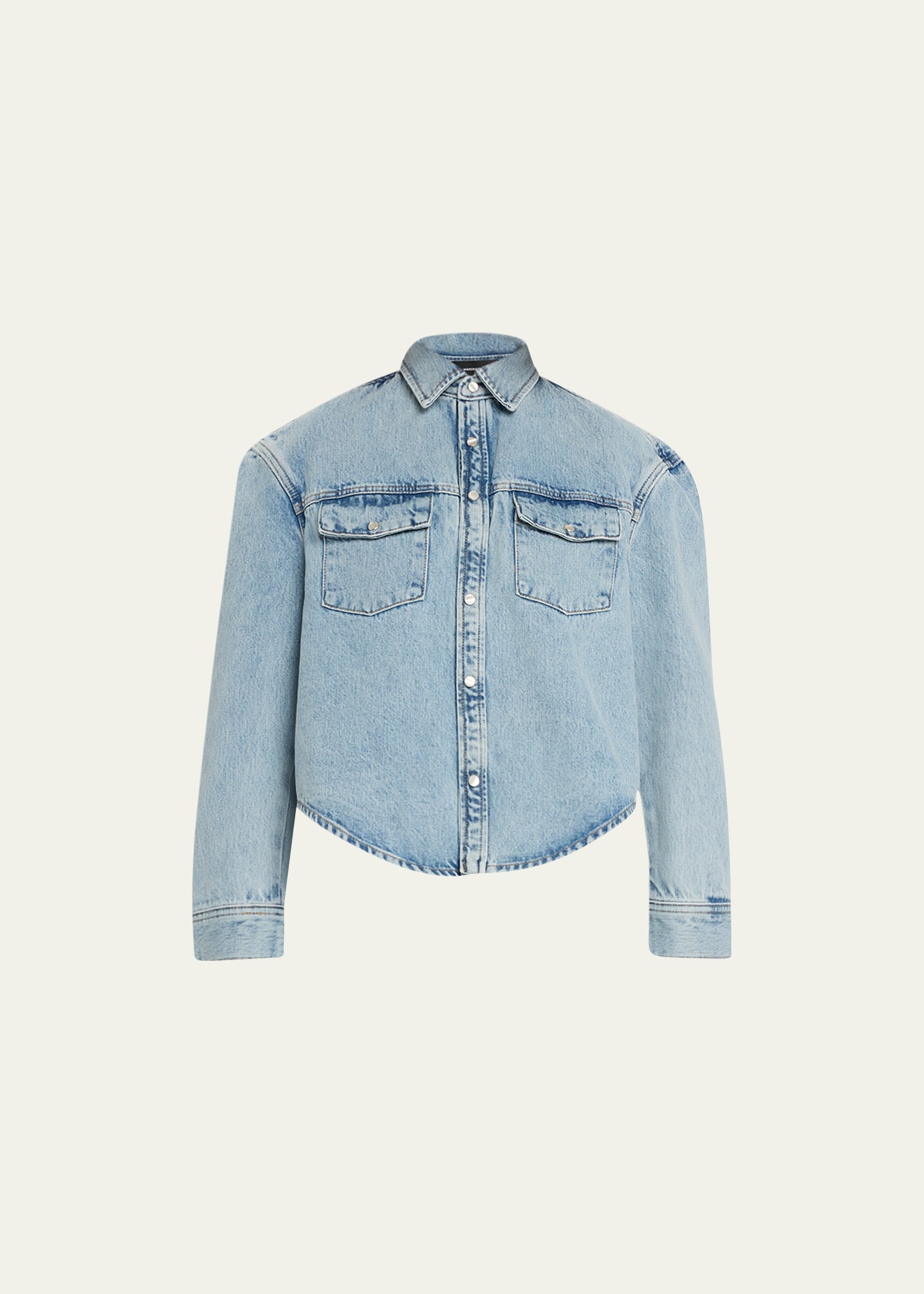 Shop Wardrobe.nyc Denim Boxy Jacket In Blue