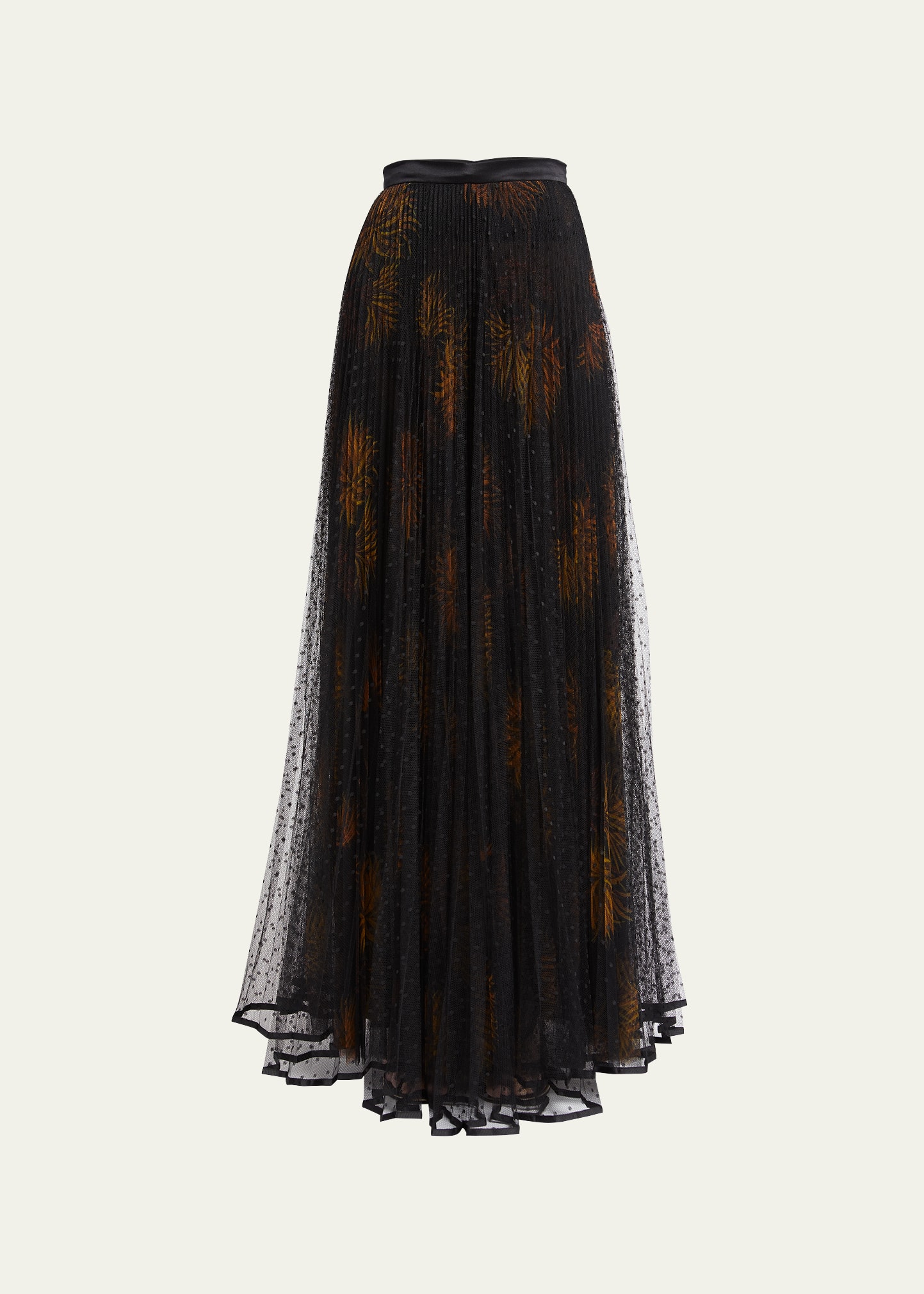 Etro Dahlia Pleated Maxi Skirt In Black