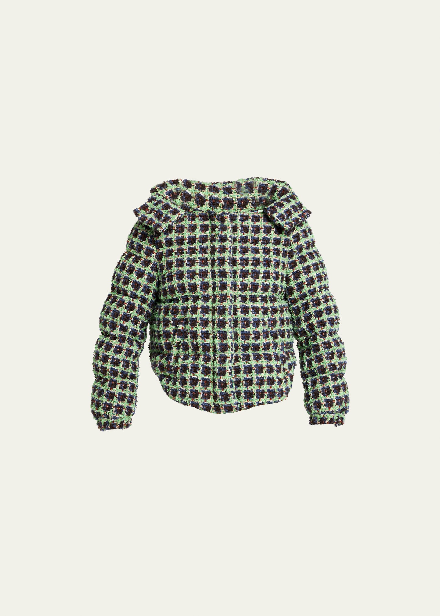 Etro Tweed Puffer In Green ModeSens