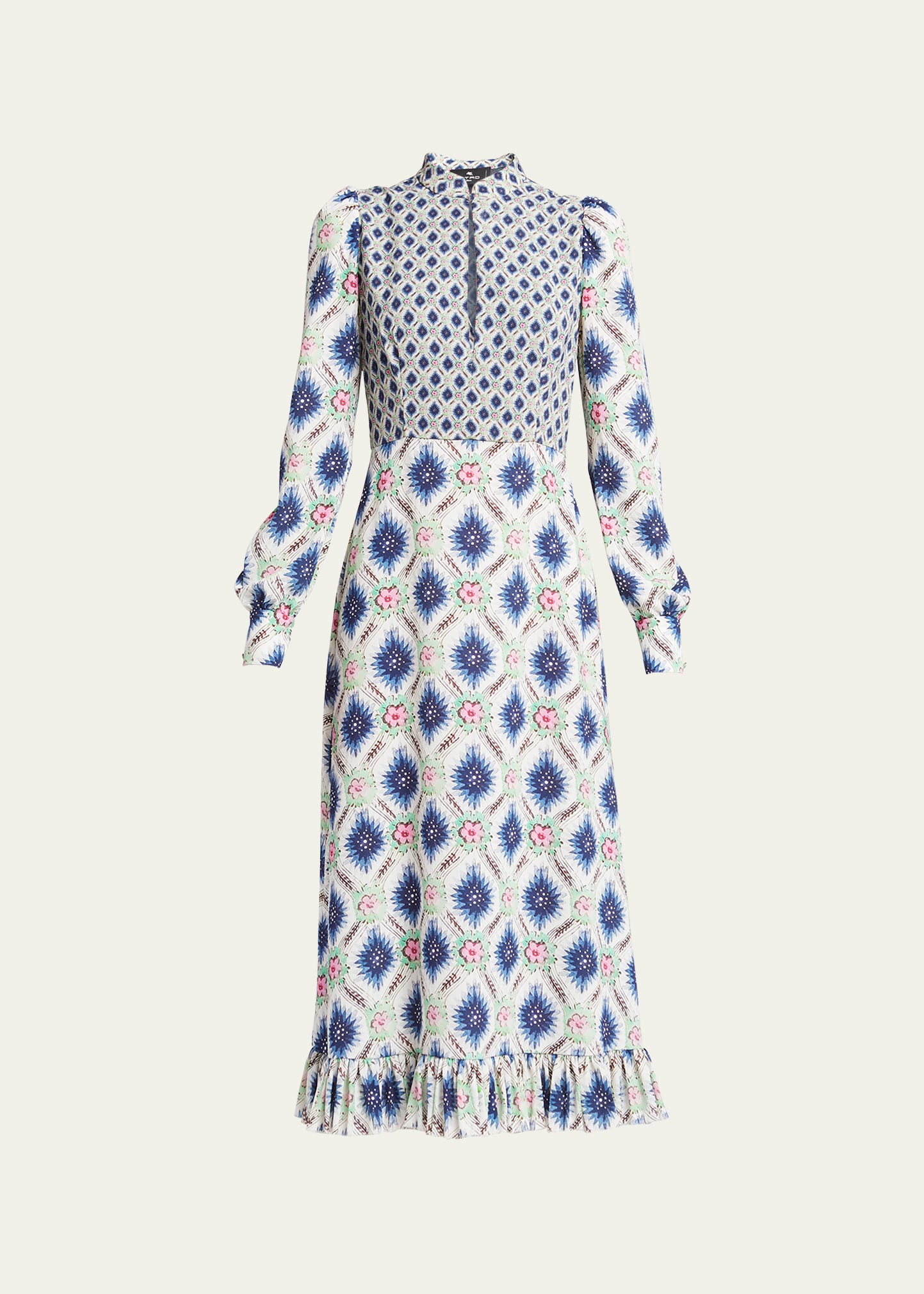 Etro Midi Geometric Dress Print Multicolored In Purple