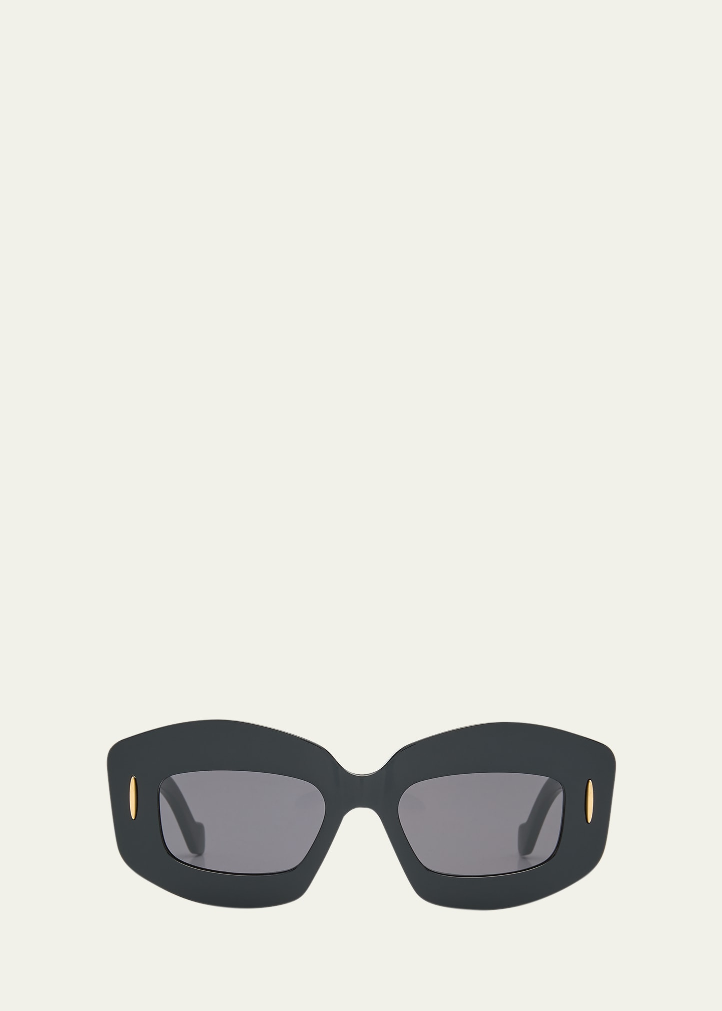 Loewe Anagram Acetate Rectangle Sunglasses In Sblk/smk