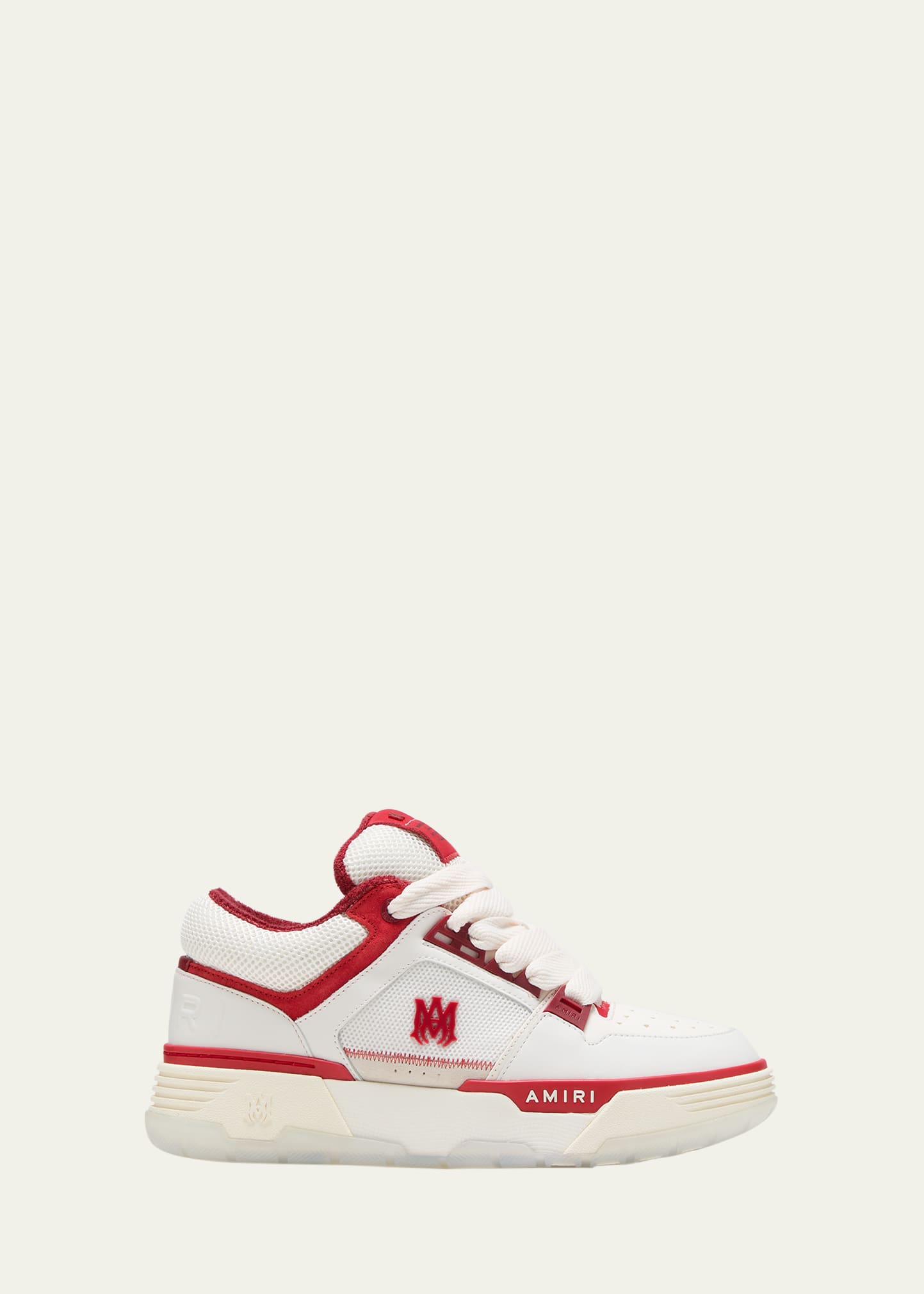 Amiri Ma-1 Lace Up Sneakers In White/black