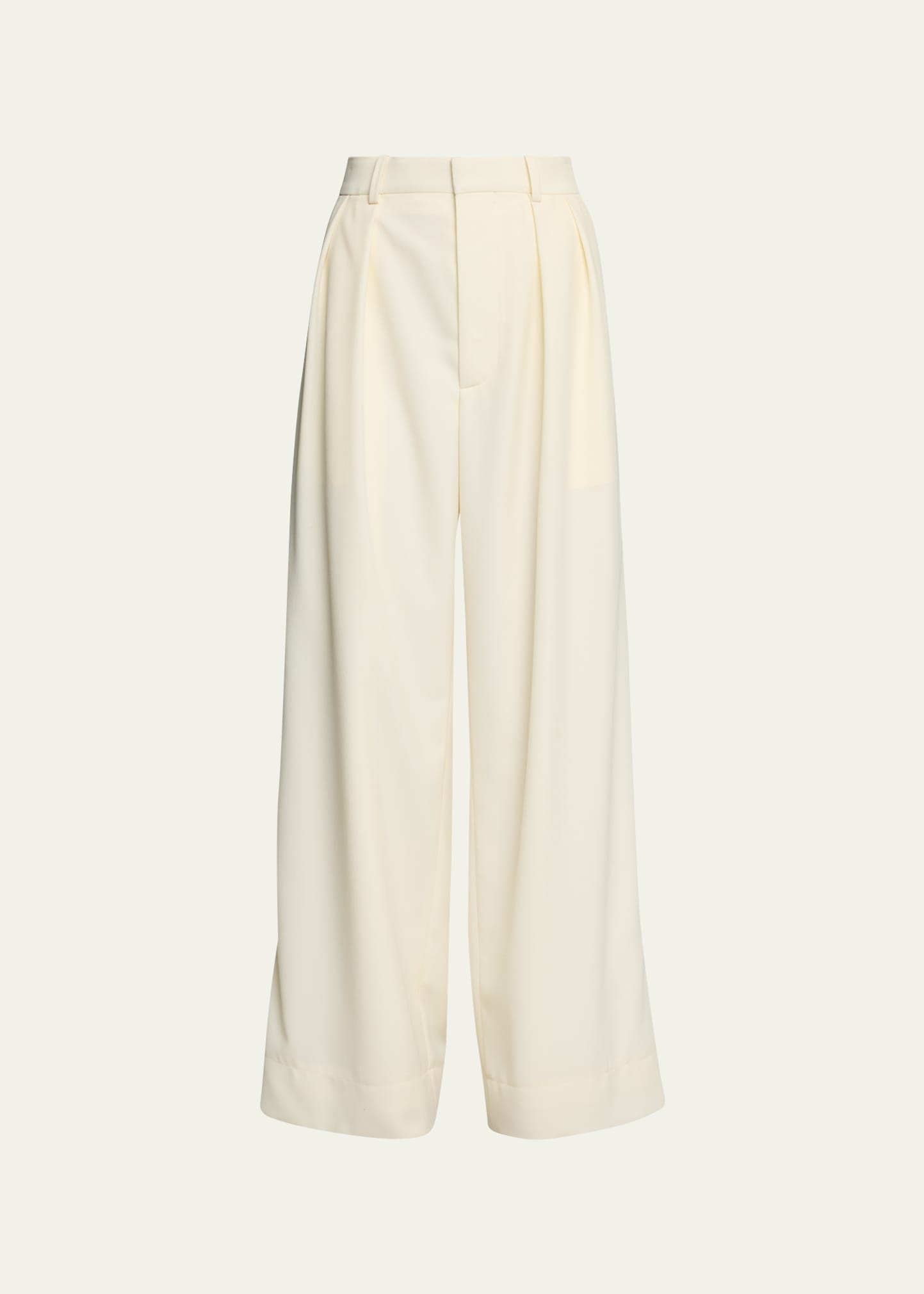 Low Rise Pinuck Wool Trousers