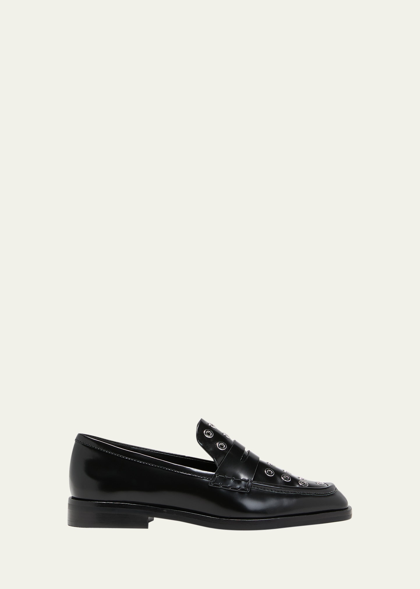 Alexa Leather Grommet Penny Loafers