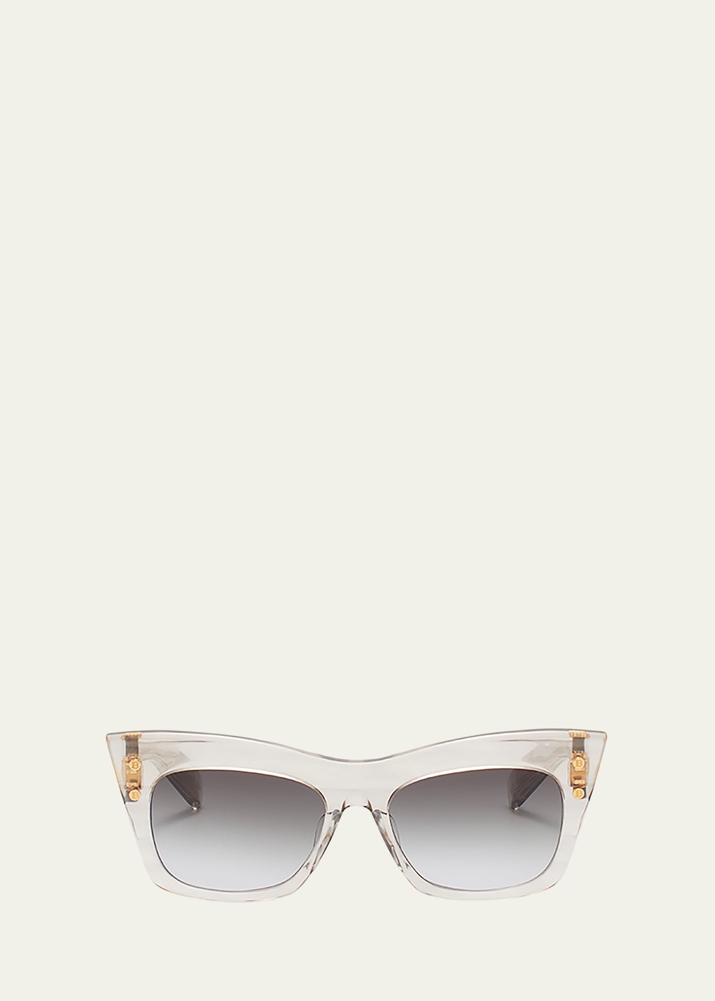 Balmain Bii Titanium & Acetate Cat-eye Sunglasses In Transparent