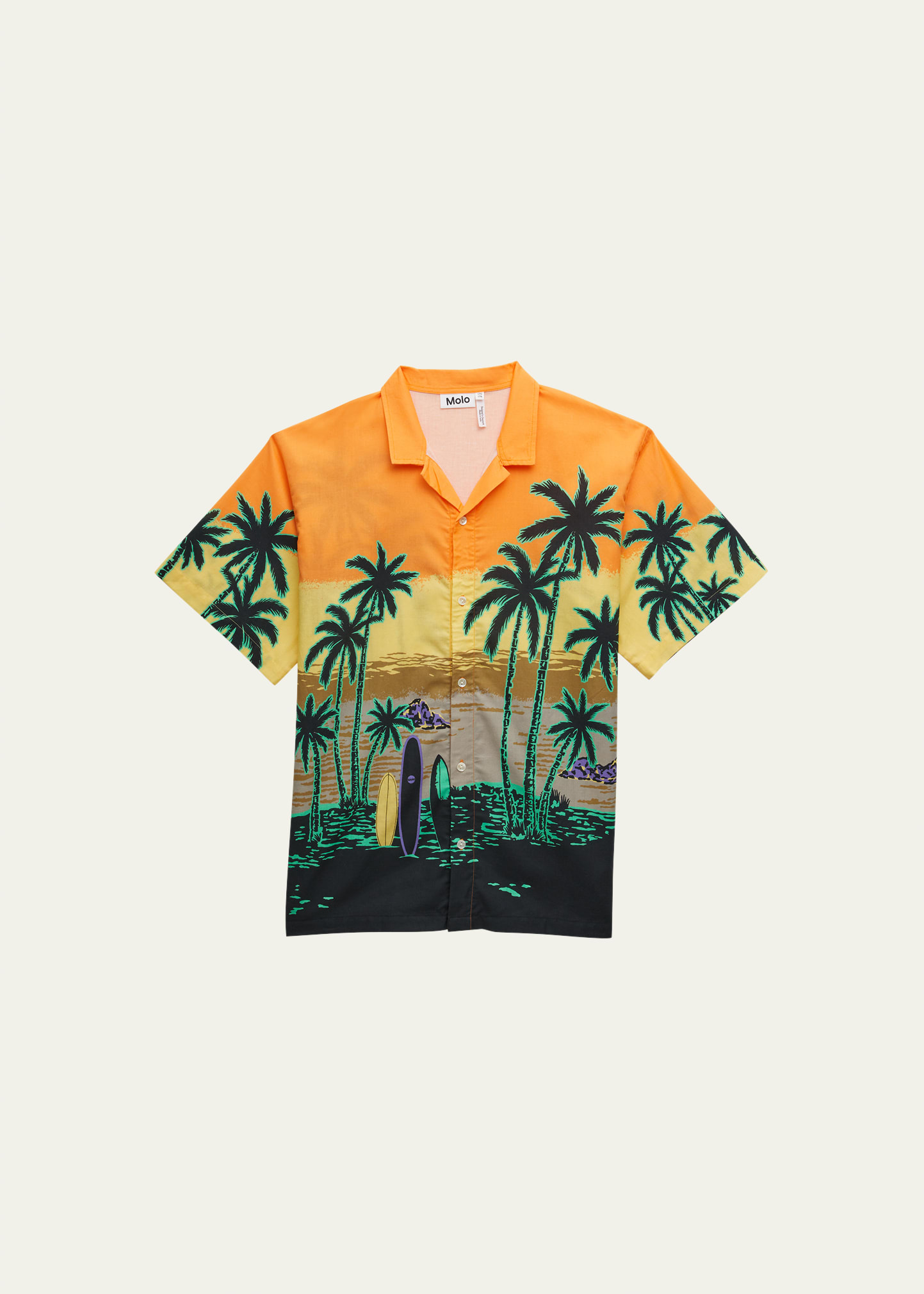 MOLO BOY'S RUI PALM TREE-PRINT BUTTON DOWN SHIRT