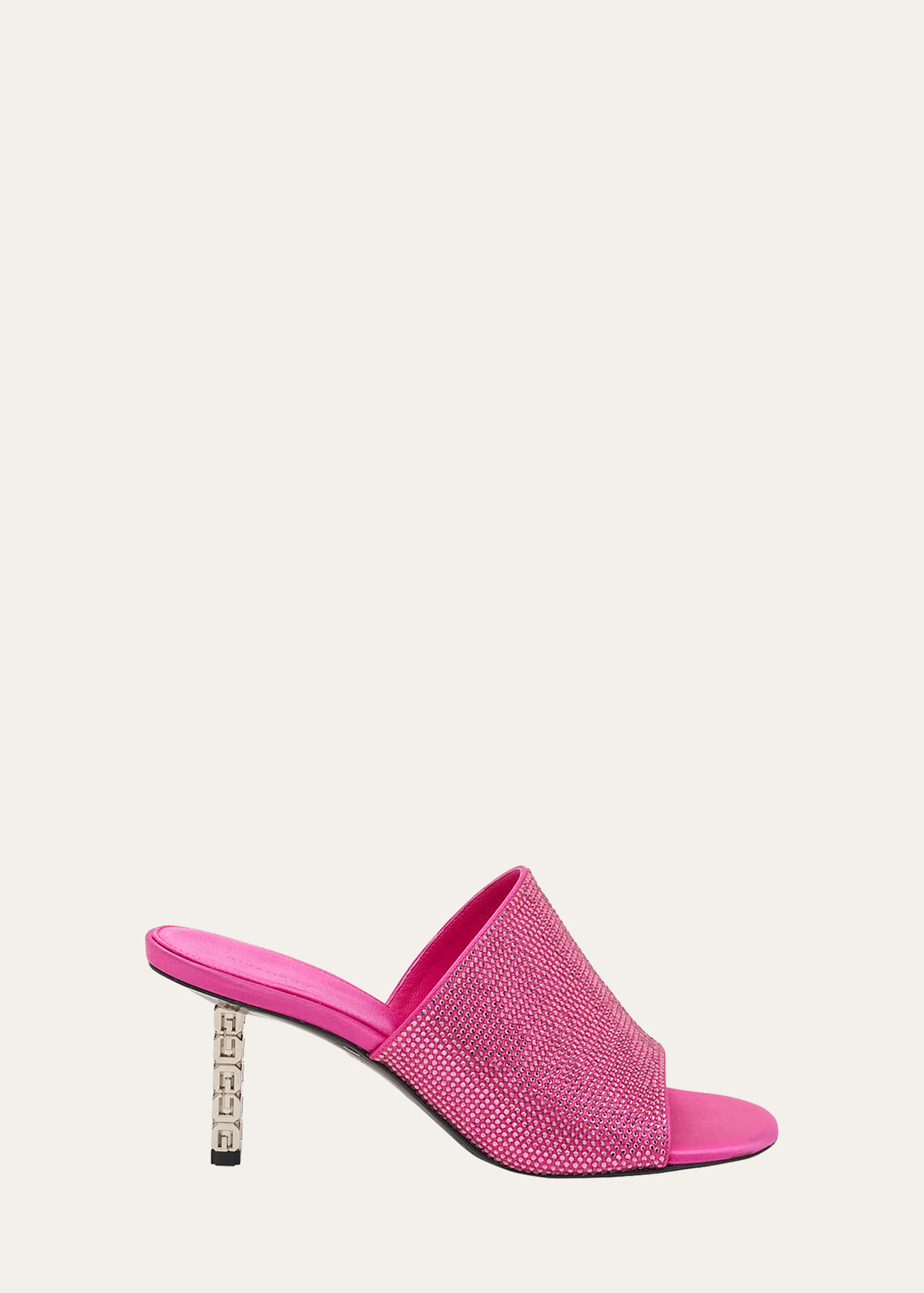 Givenchy Slim G-cube Crystal Embellished Slide Sandal In 652-neon Pink