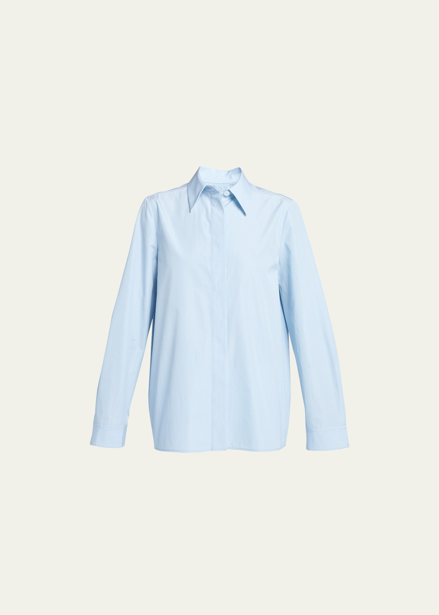 Jil Sander Stripe Button Down Monogram Shirt In Sunny Sky