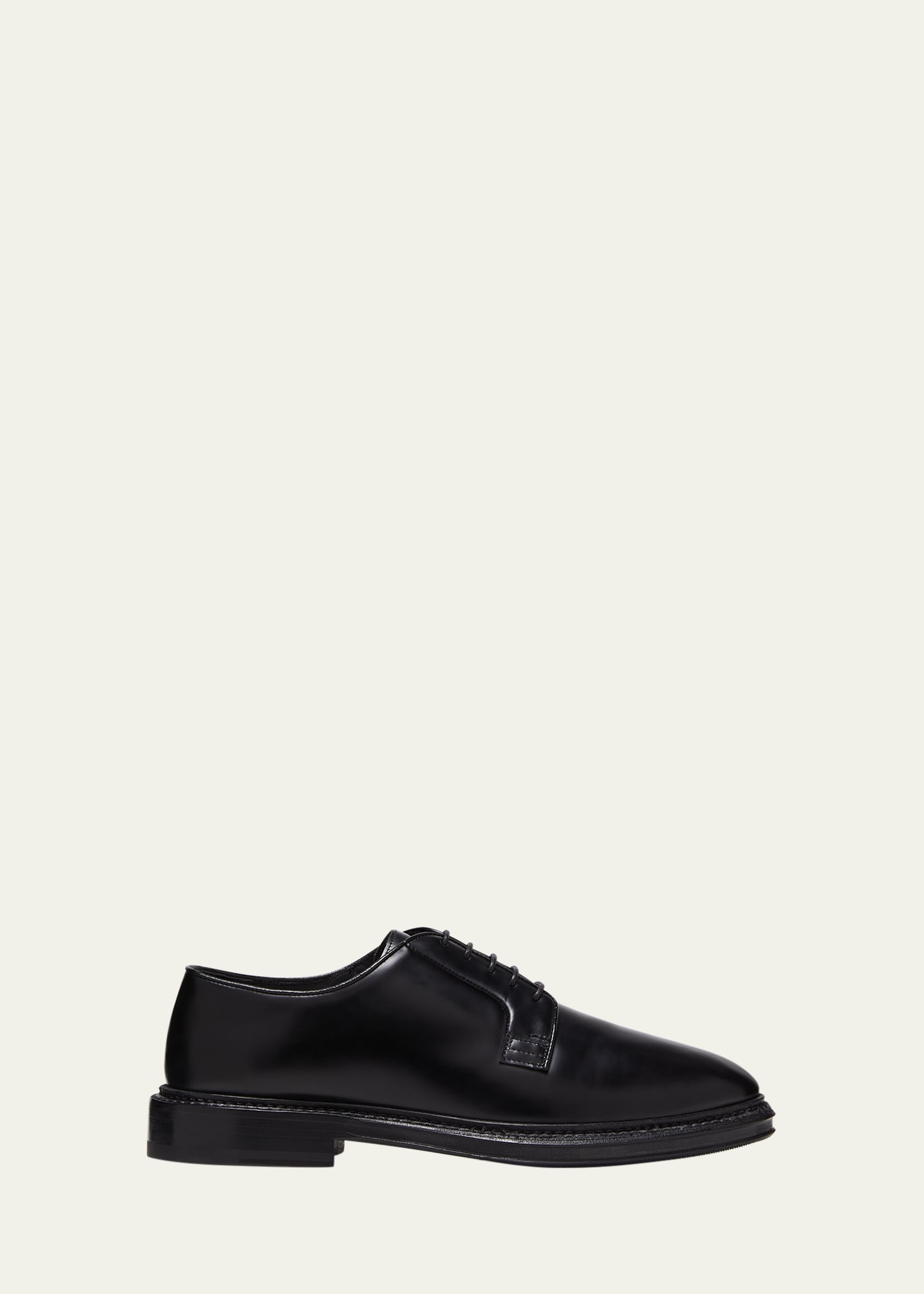 Kiton Men's Leather Derby Shoes In Black