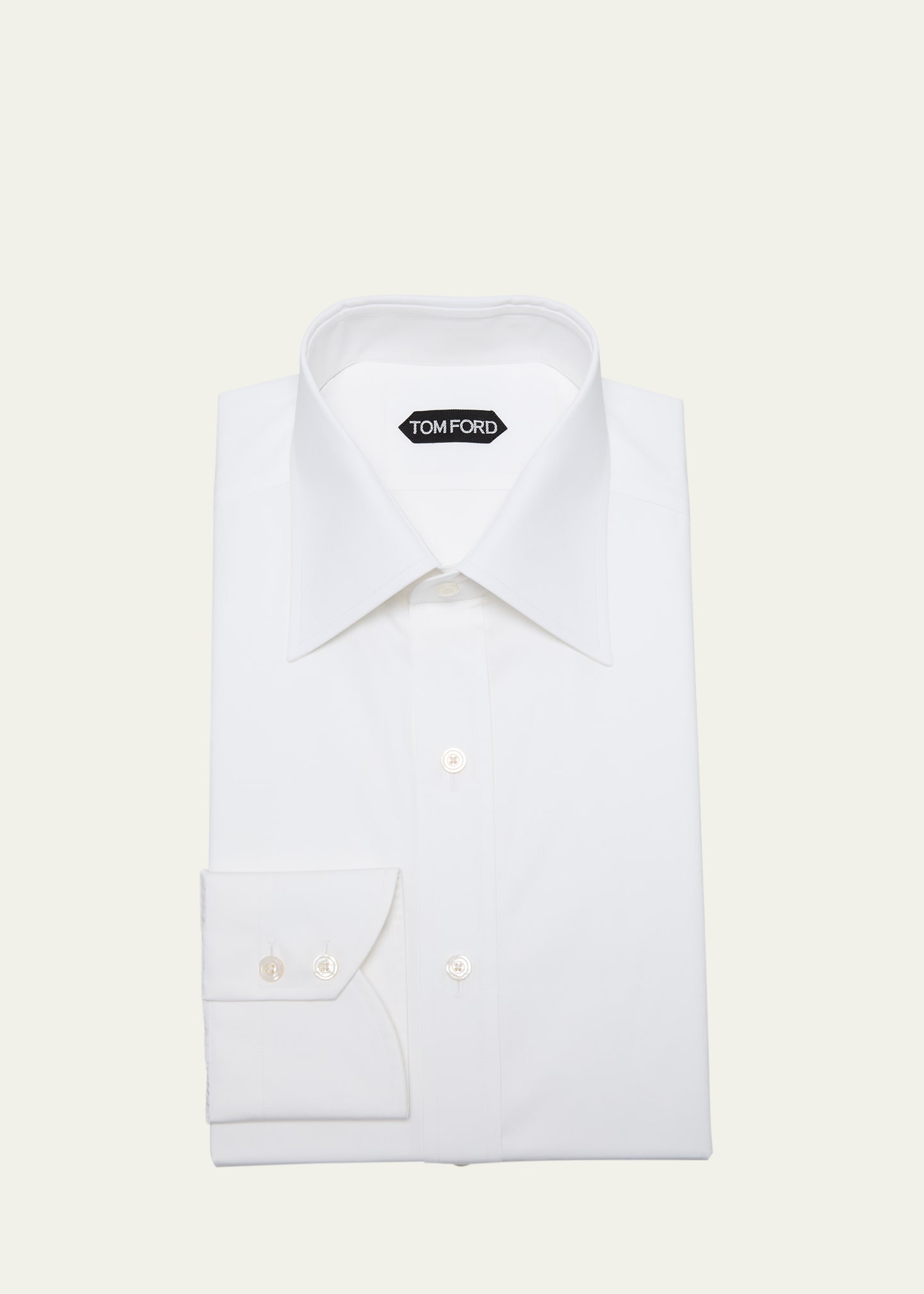 Tom Ford Men's Cotton Dress Shirt In White