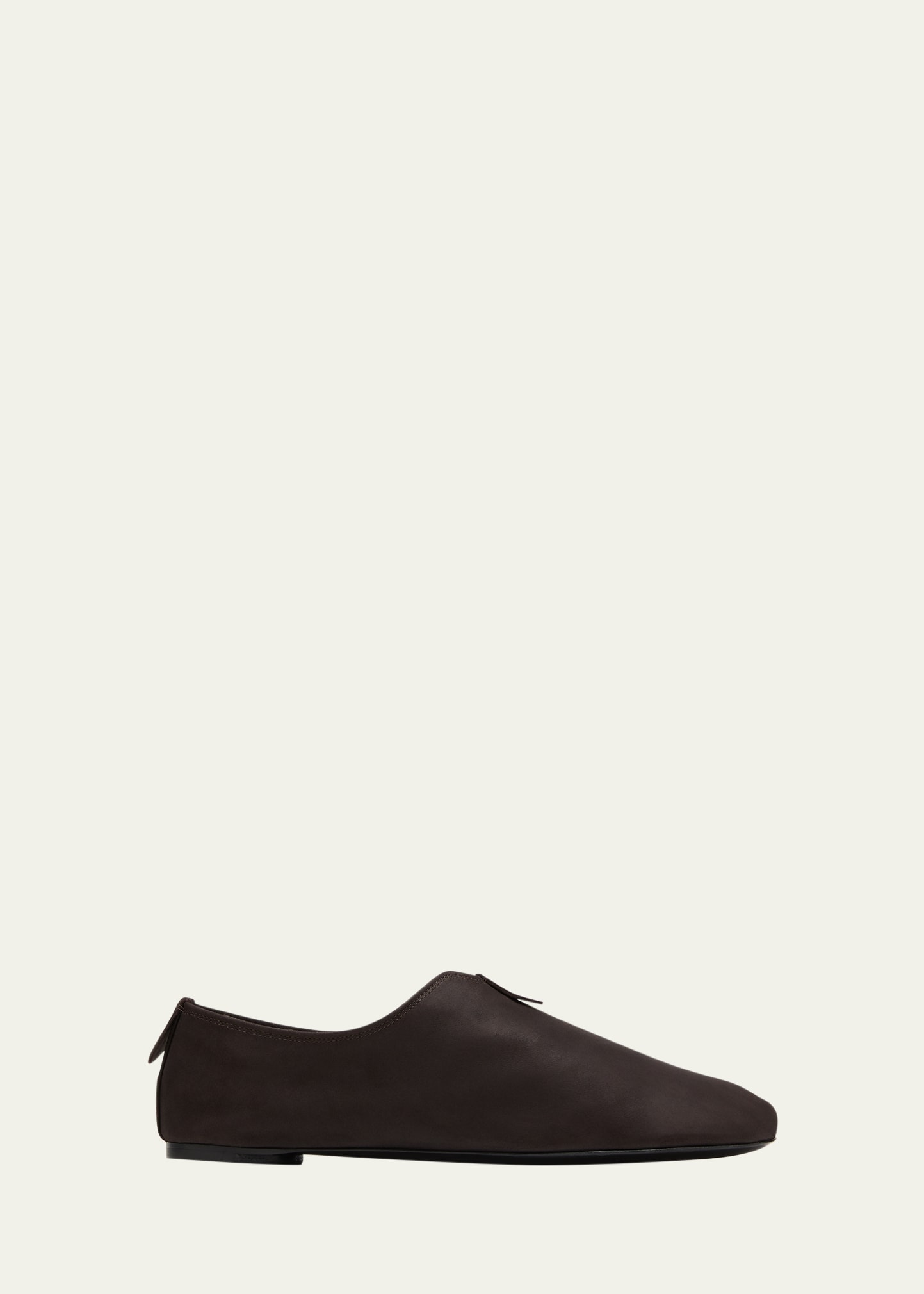 Loro Piana Floaty Leather-trimmed Moccasins In H026 Chocolate