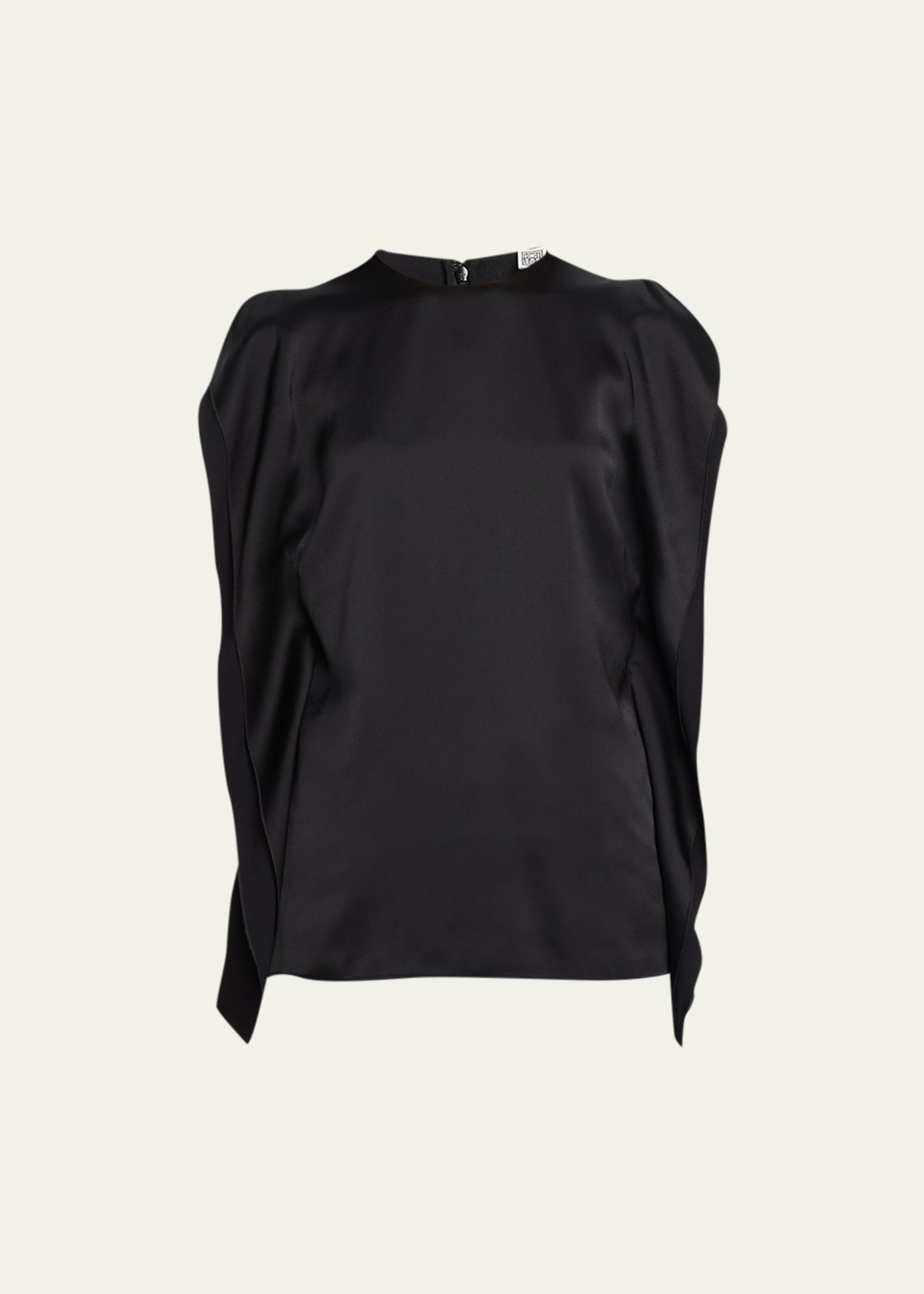 Totême Side Drape Satin Crepe Top in Macadamia | Smart Closet