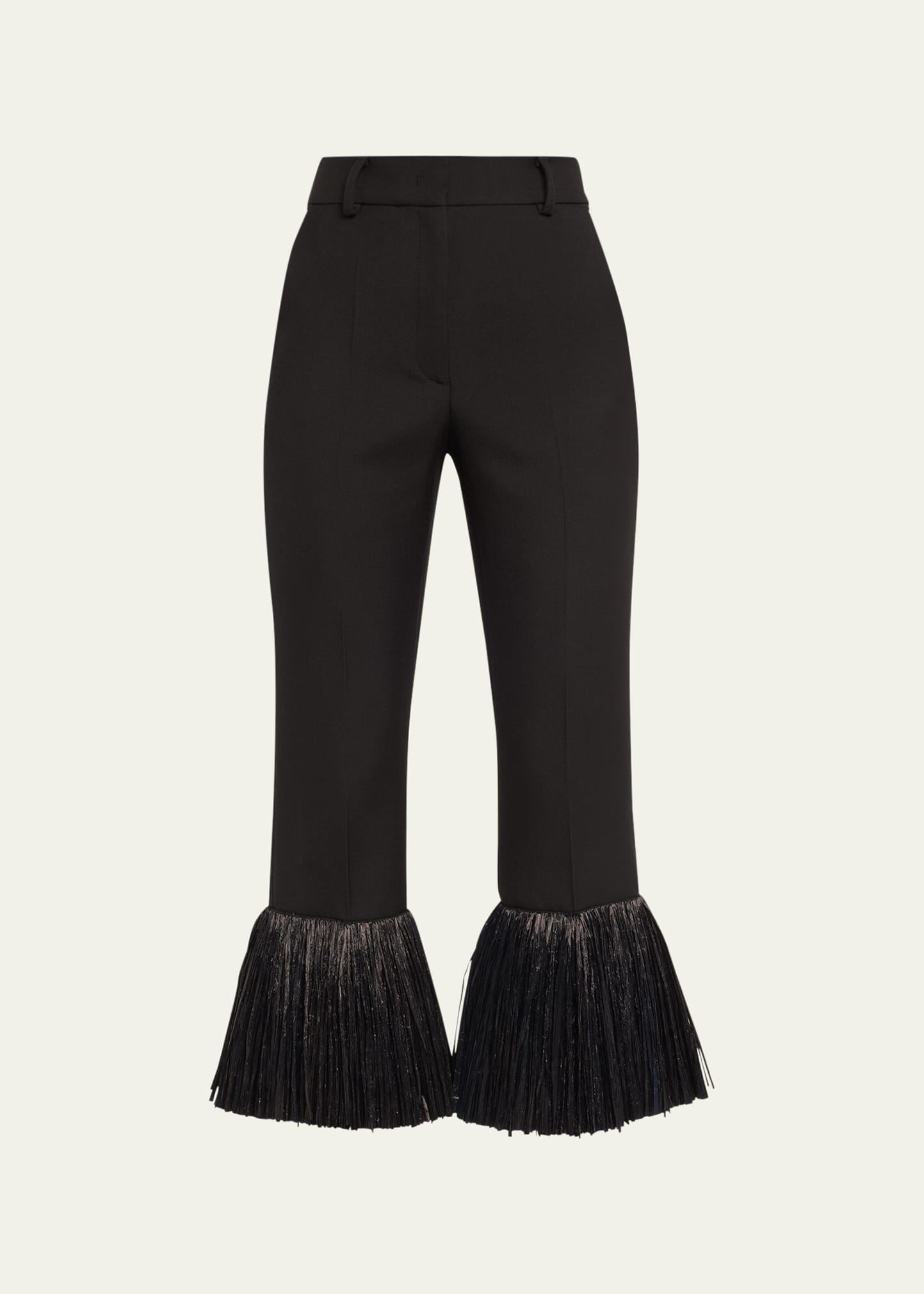 Harmony Cropped Fringe-Trim Pants