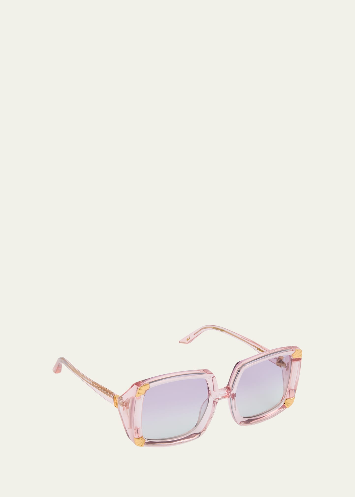 Anna-Karin Karlsson Strawberry Moon Square Pink Acetate & Gold-Plated Steel Sunglasses