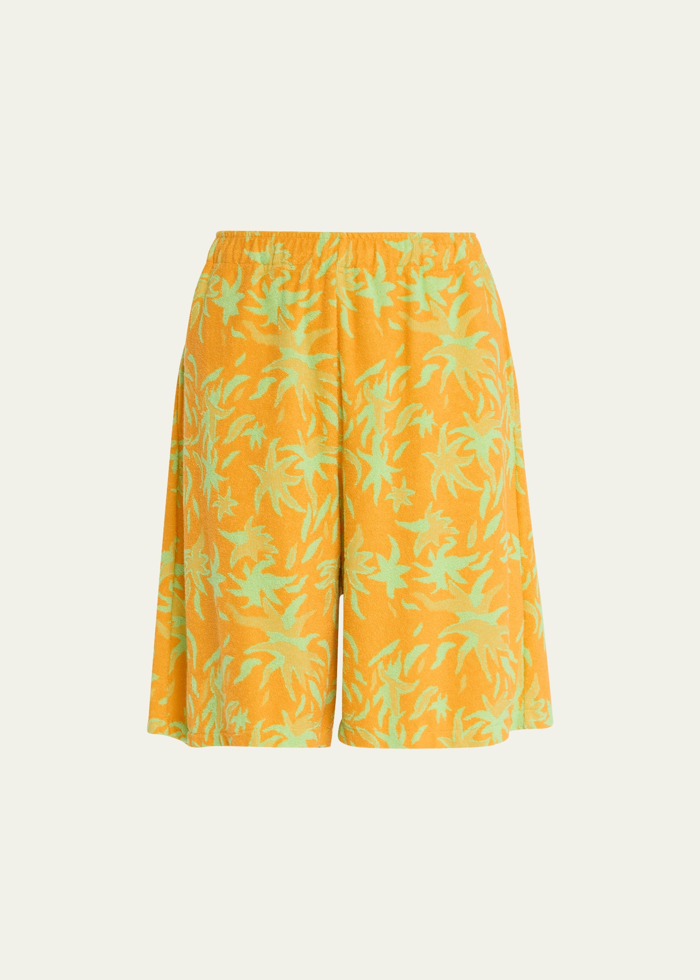 Marni Graphic-print Drop-crotch Shorts In Carrot