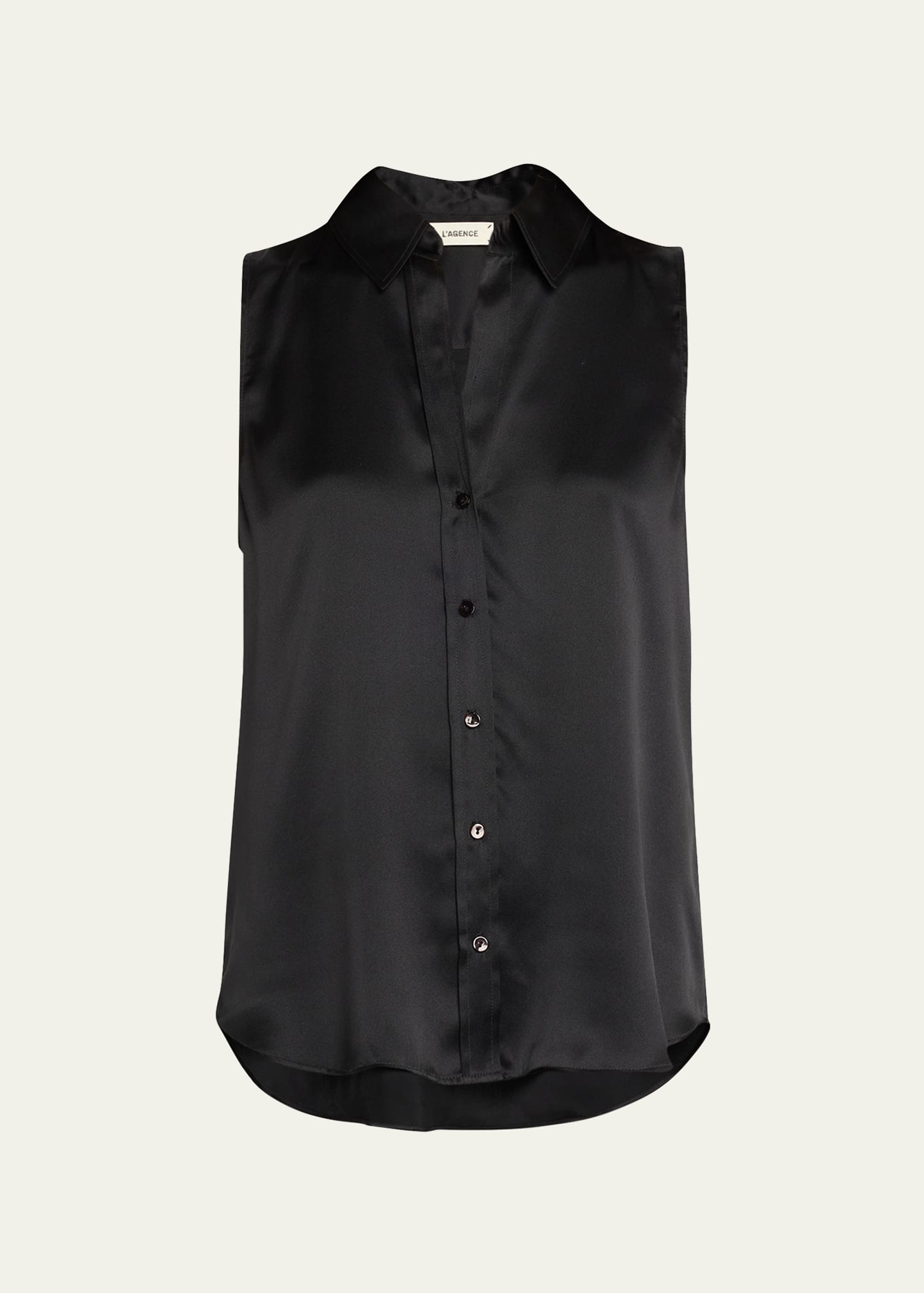 Shop L Agence Emmy Sleeveless Silk Blouse In Black