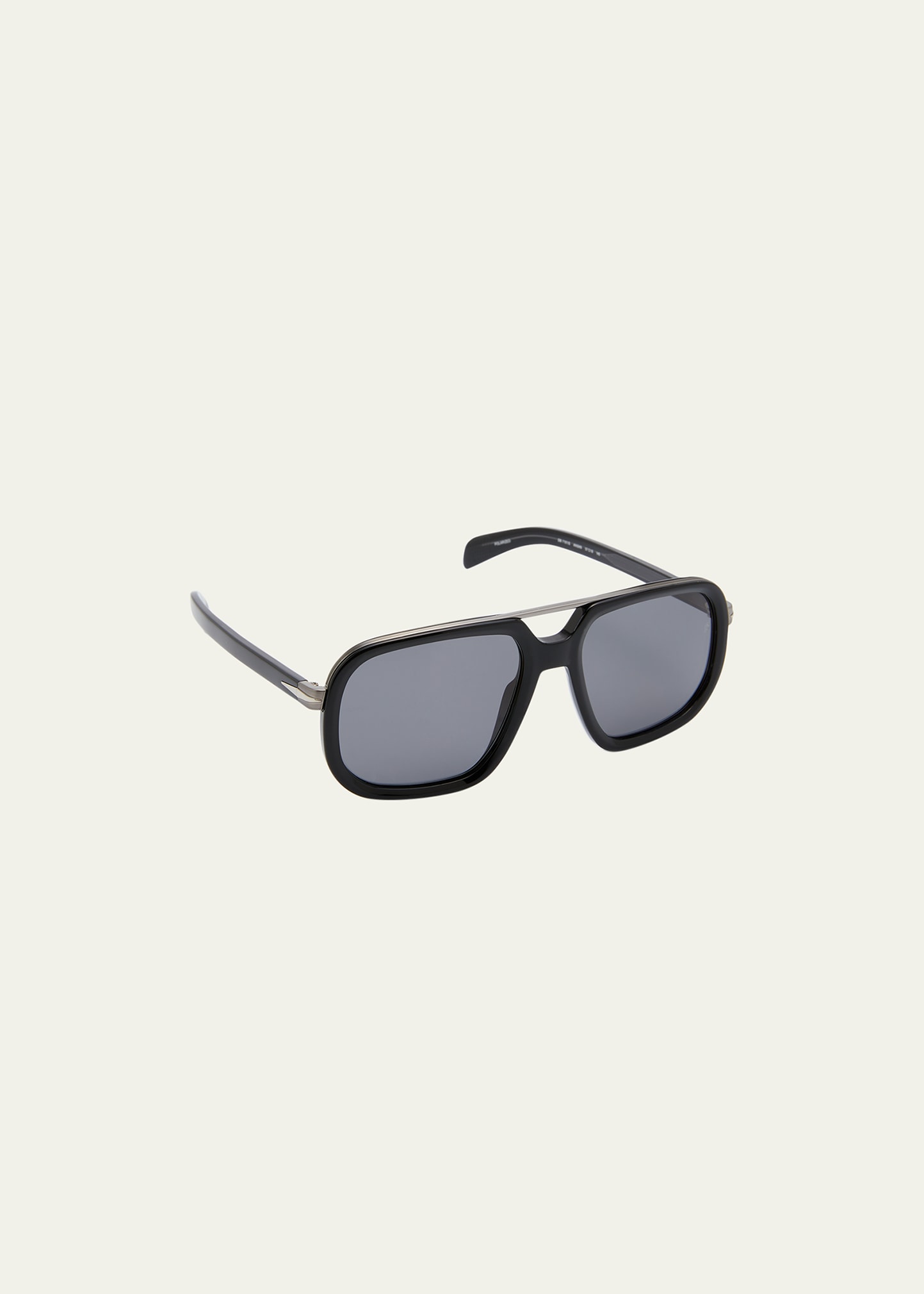 David Beckham Men's Double-bridge Square Polarized Sunglasses In Black