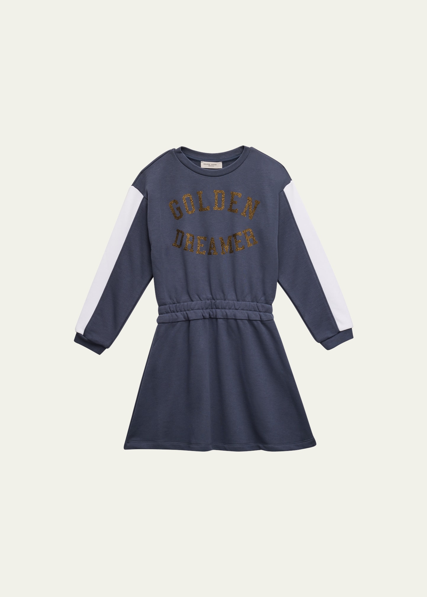 Shop Golden Goose Girl's Journey Sweatshirt Dress In Sea Stormartic Wo