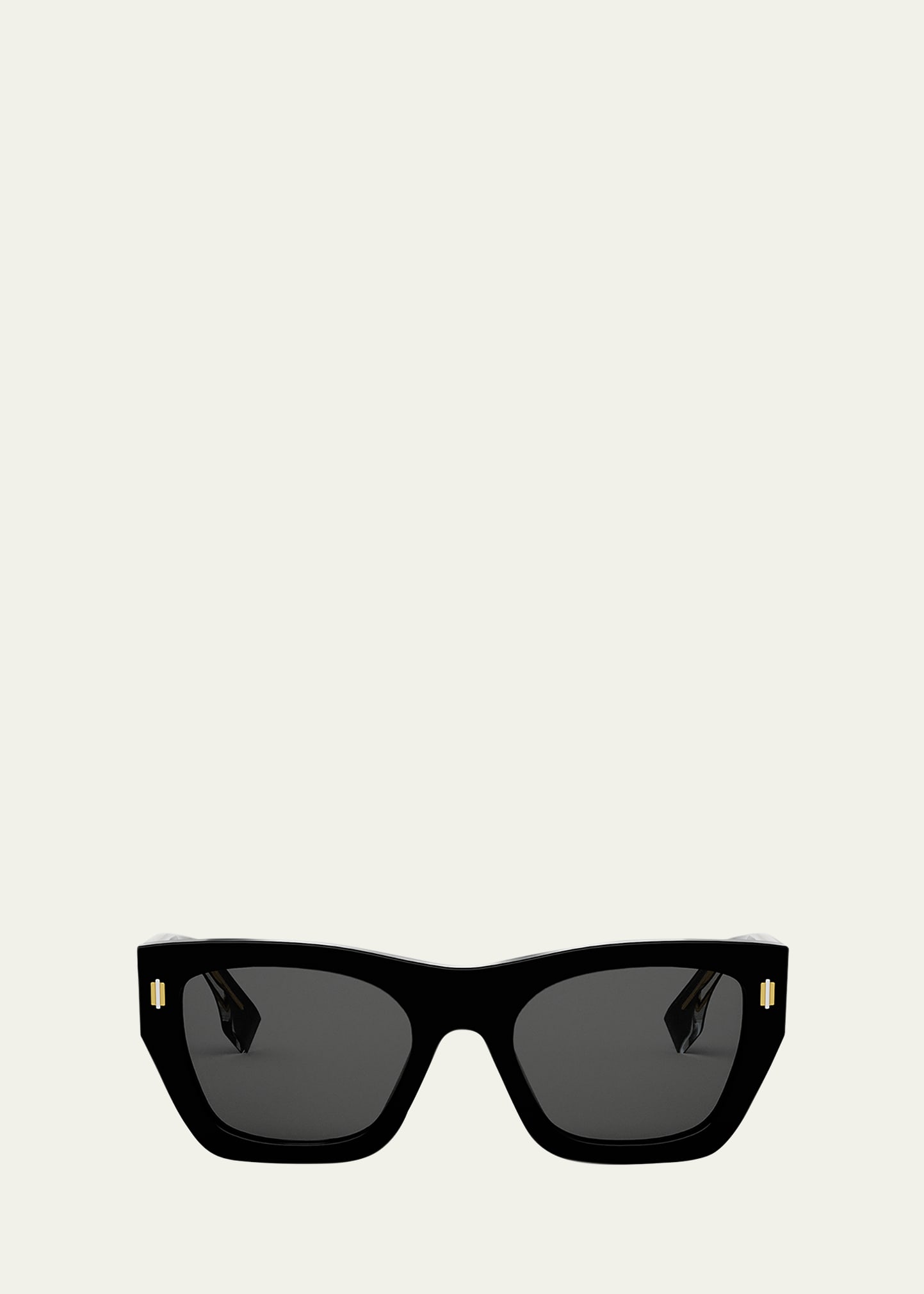 Fendi Roma Square Acetate Sunglasses In Shiny Black/smoke