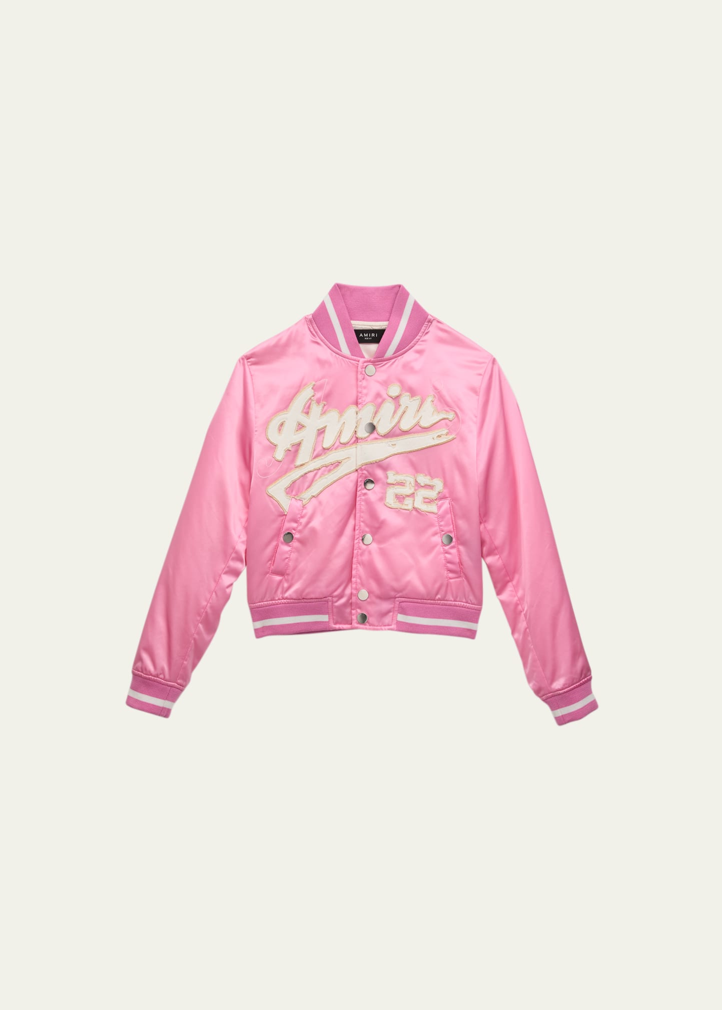 Girl's Sateen Logo-Print Bomber Jacket, Size 4-12