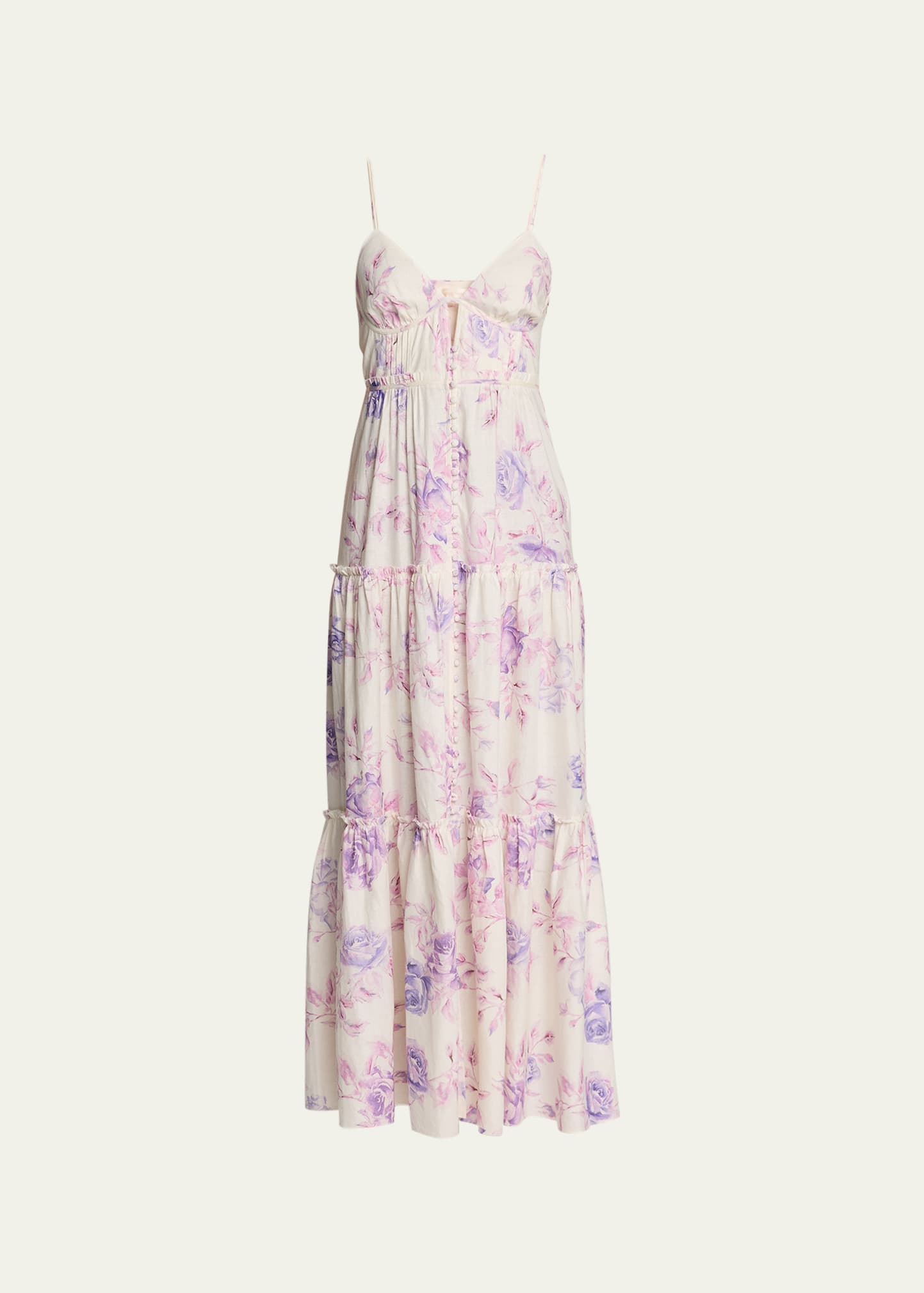 LoveShackFancy Garnita Floral-Print Maxi Dress