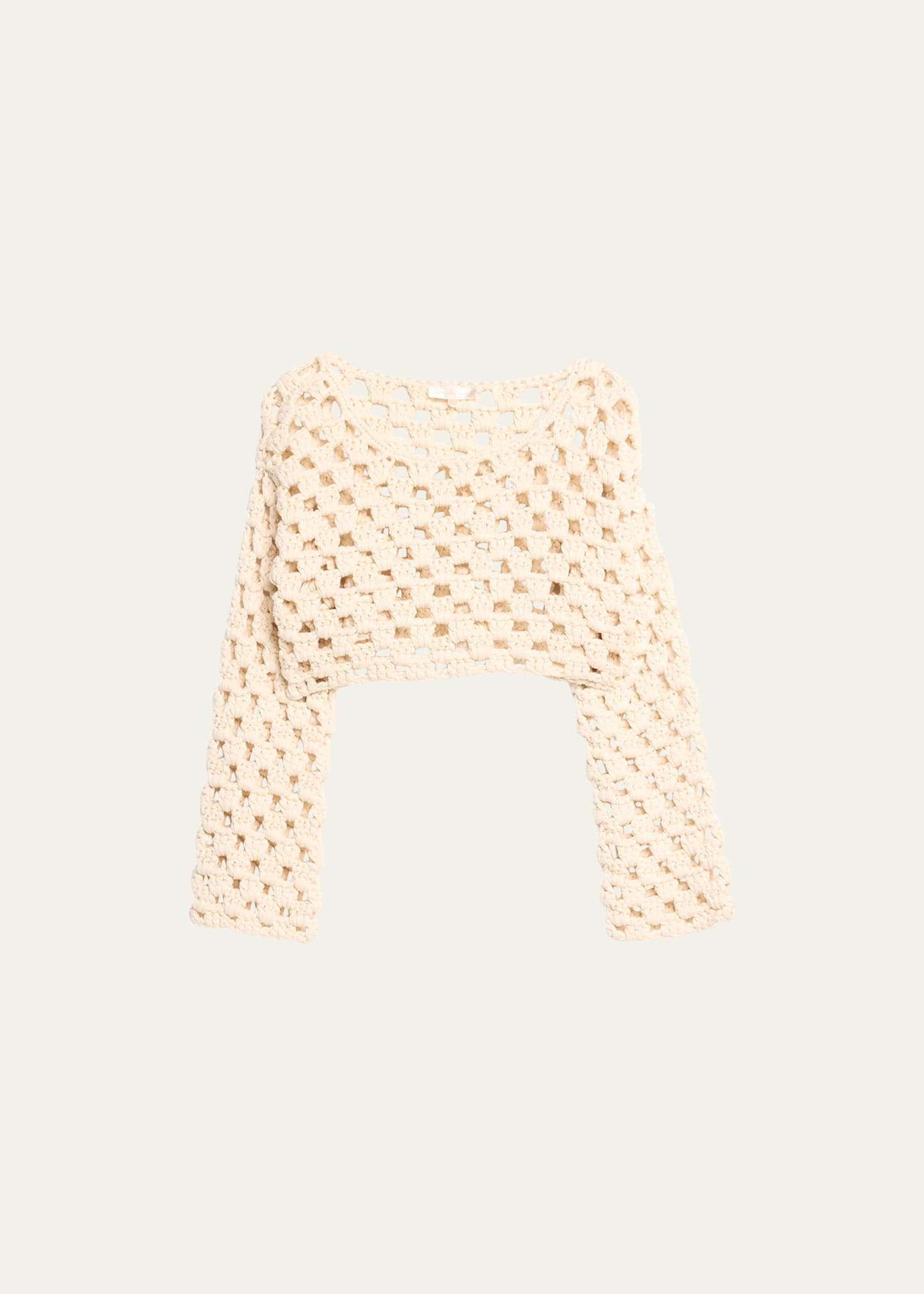 Keely Open-Knit Cropped Pullover