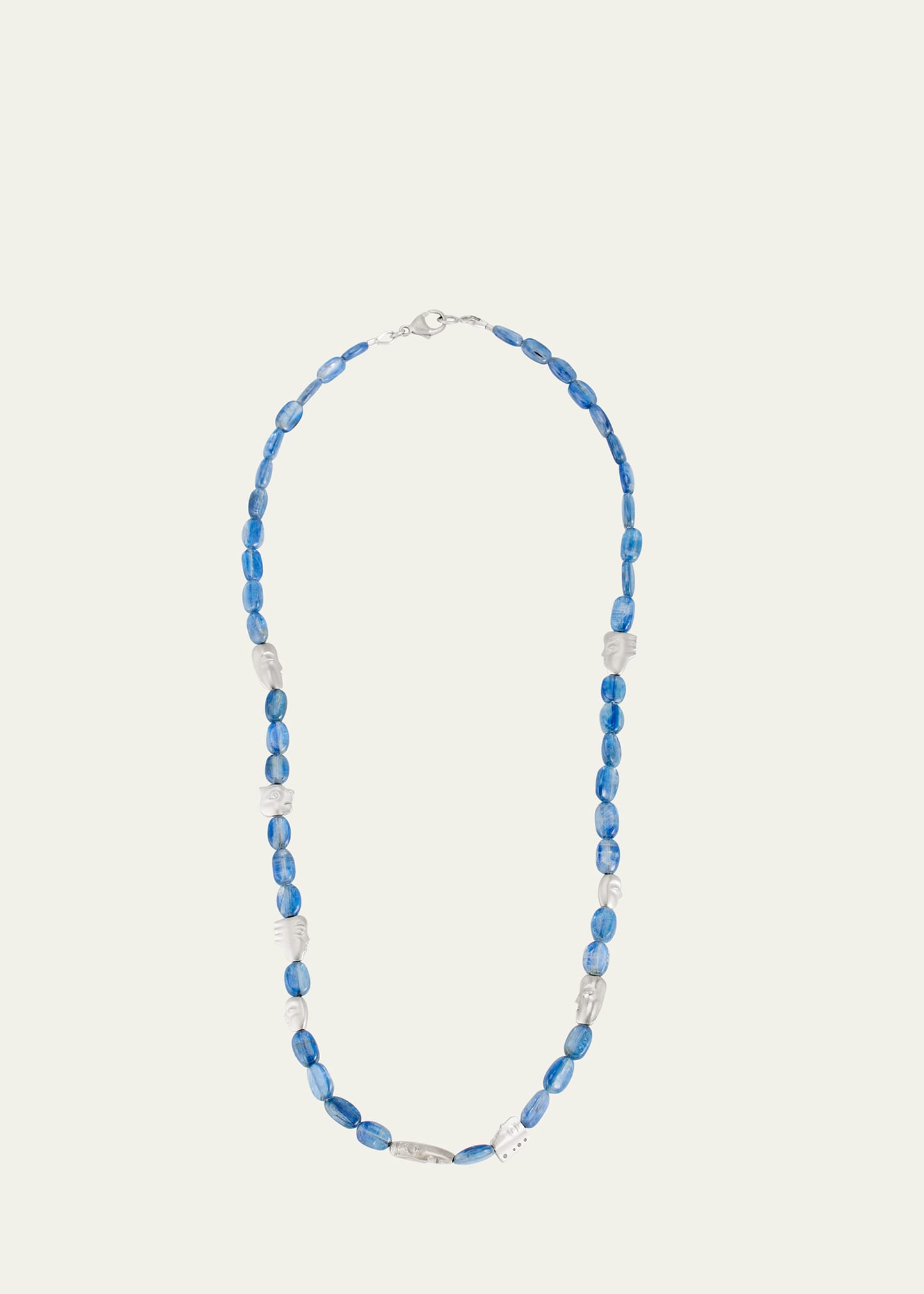 Alex Sepkus The Big Sleep Palladium And Kyanite Bead Necklace In Blue