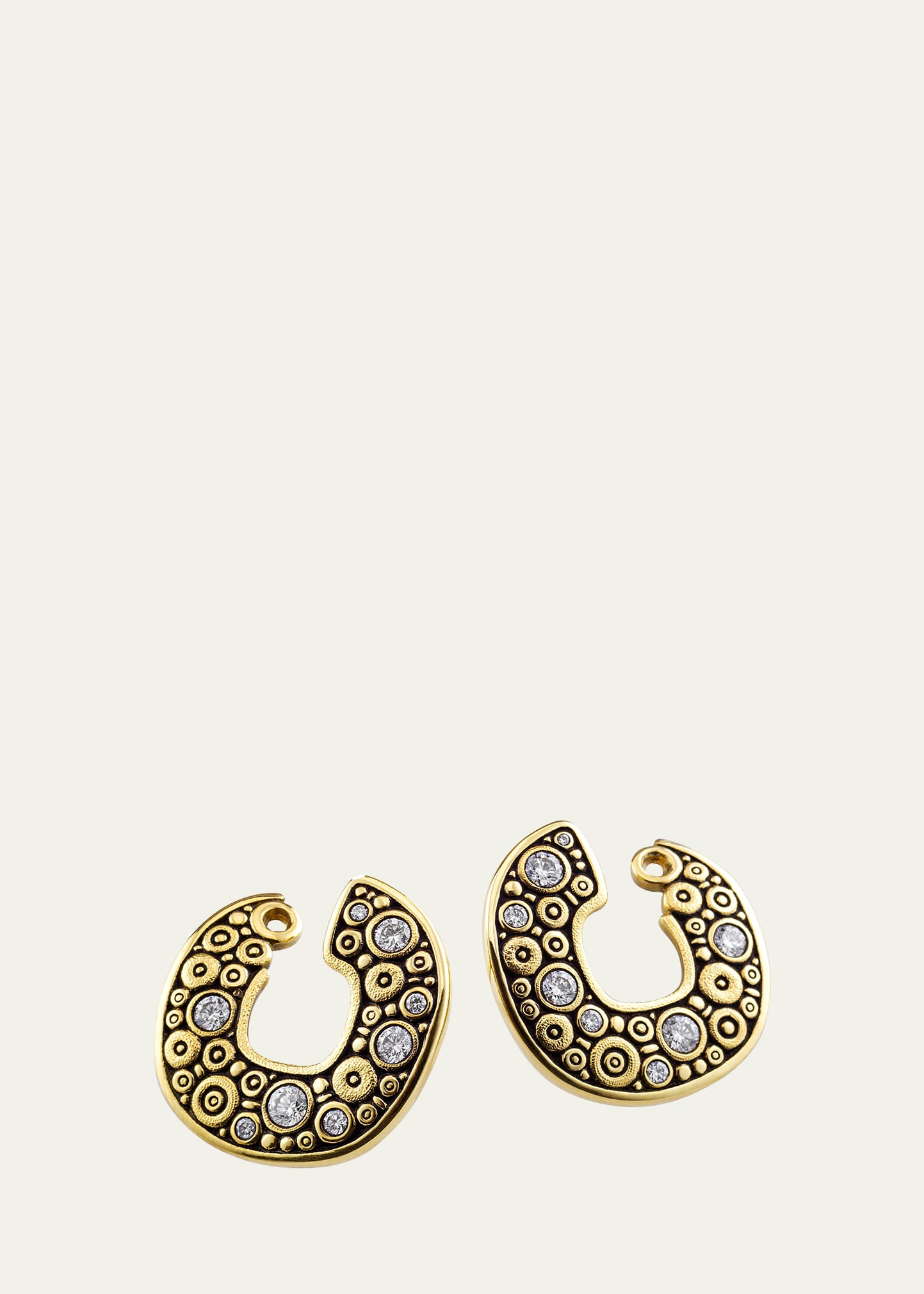 18K Gold Split Disk Earrings with Diamonds