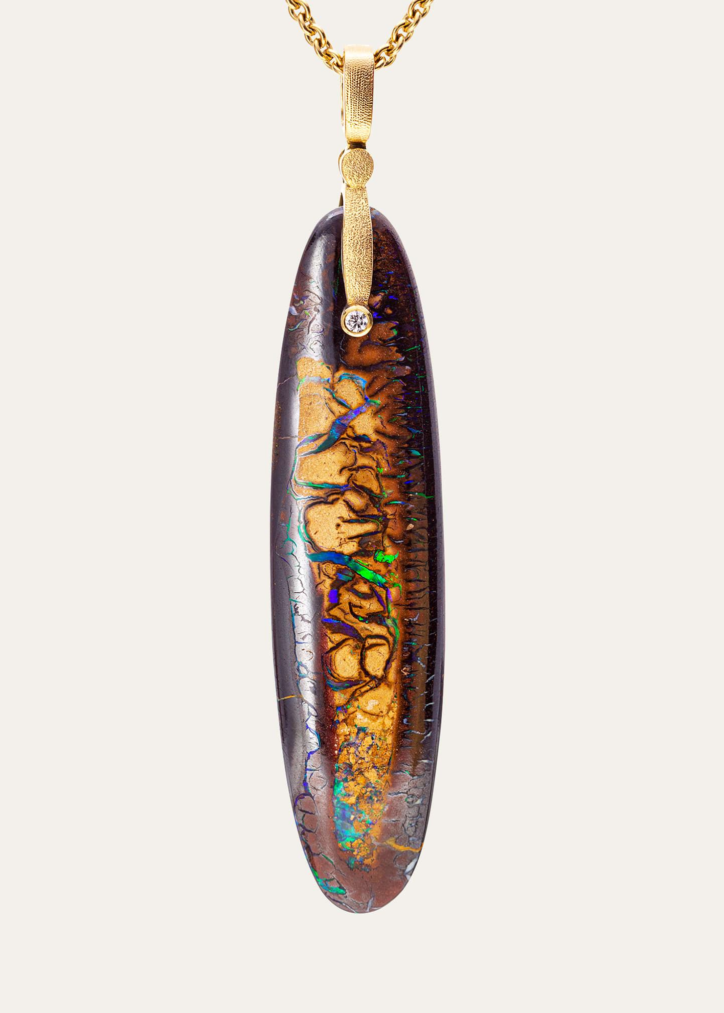Sticks & Stones Yowah Opal Pendant with Diamond