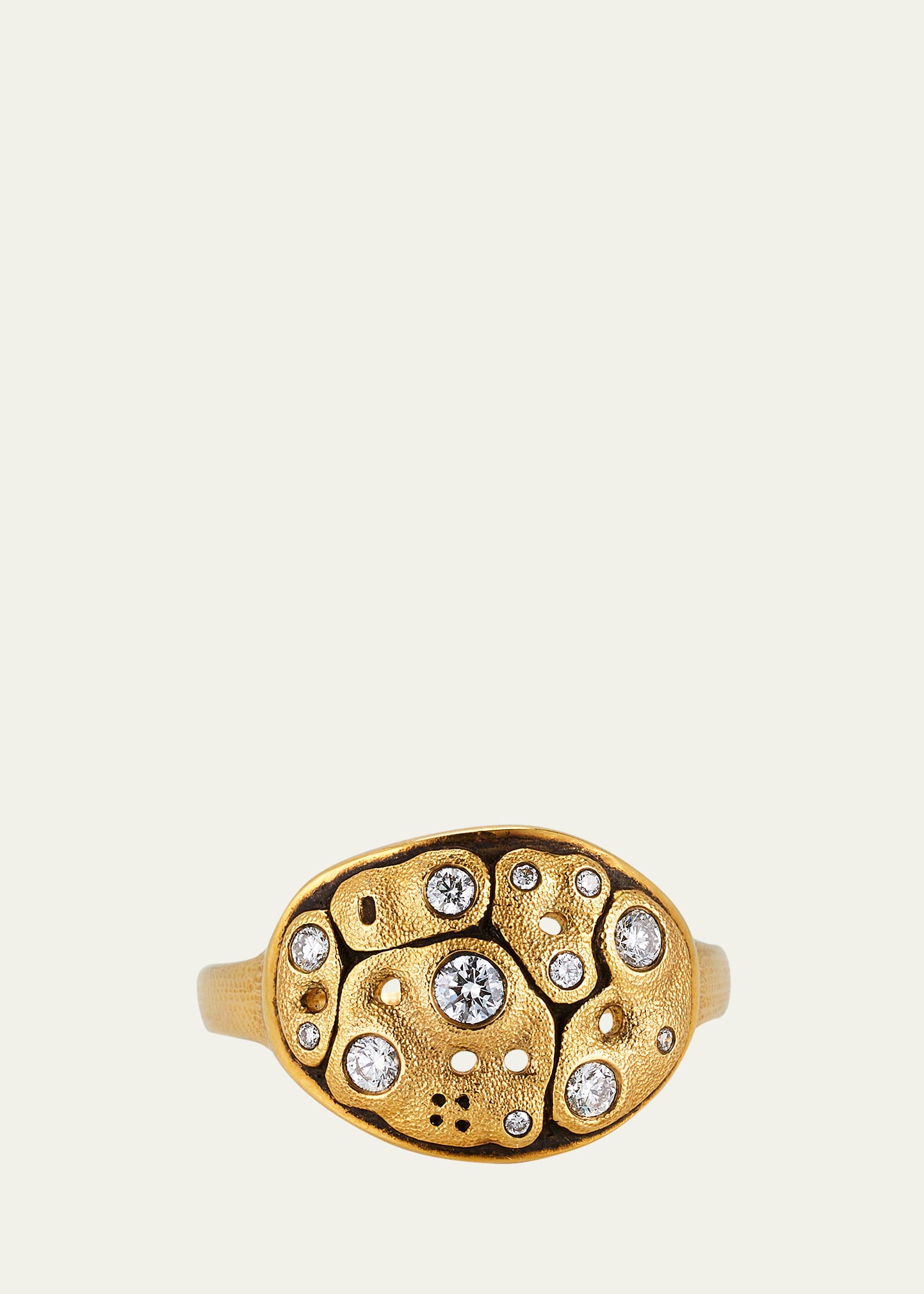 Savoy 18K Gold Dome Ring with Diamonds