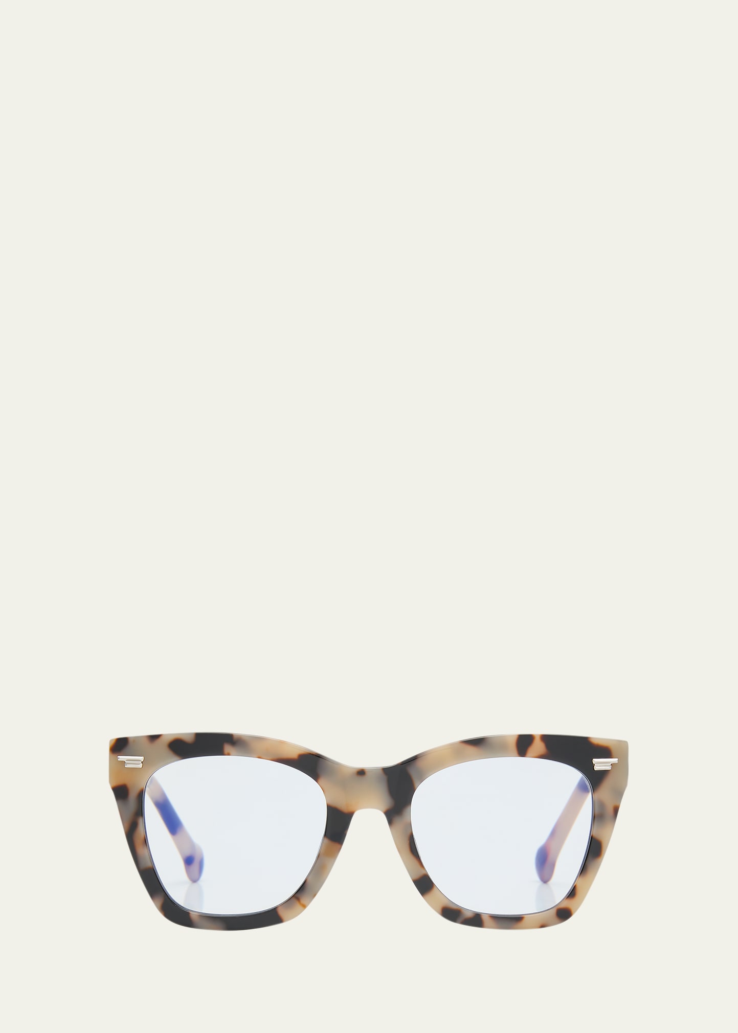 CXB130 Oat Blue Blocking Acetate Rectangle Glasses