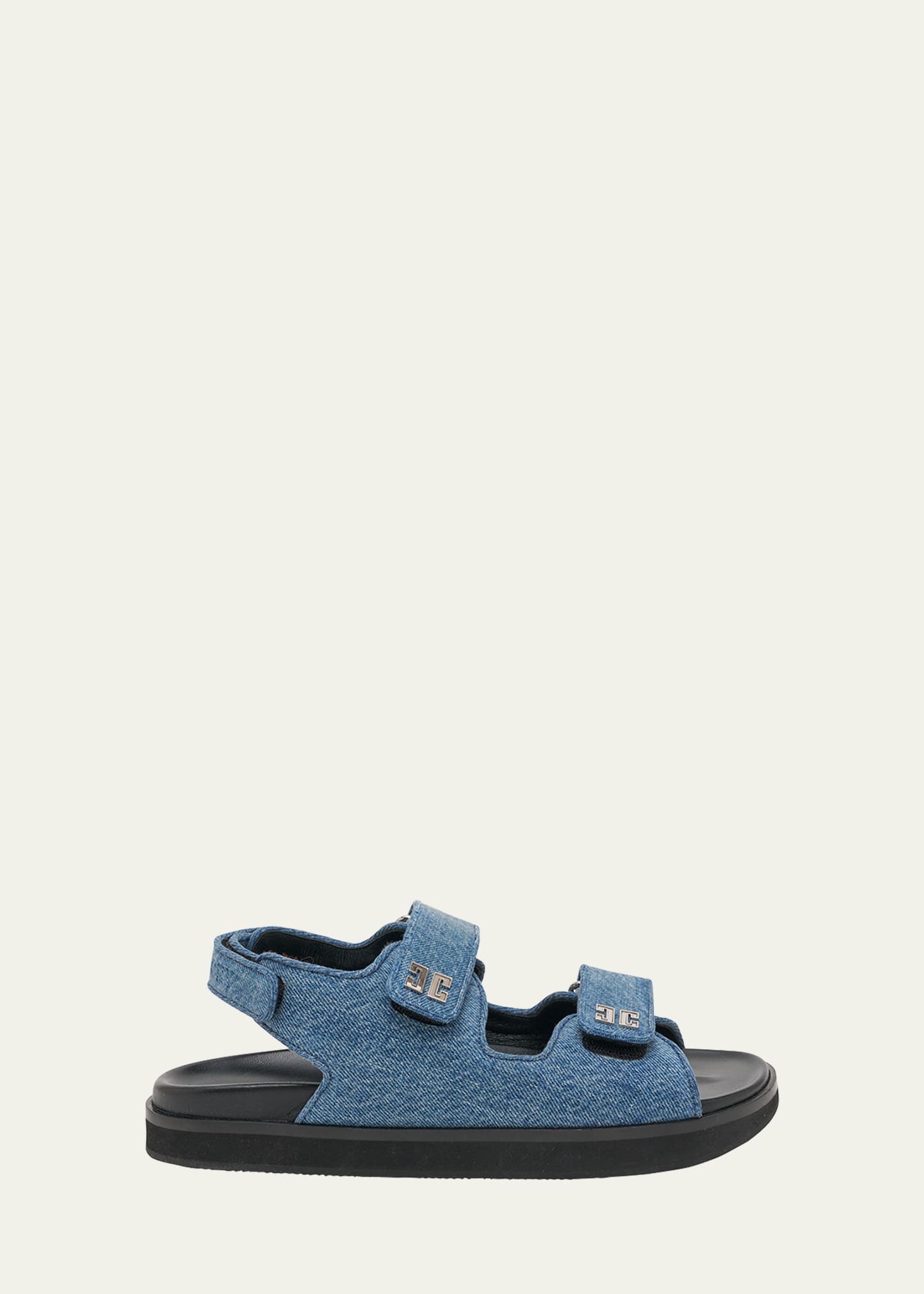 4G Denim Dual-Grip Slingback Sandals