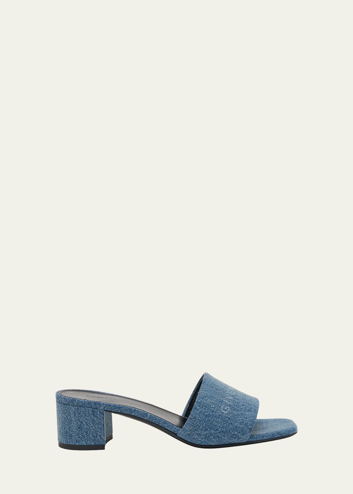 Givenchy 4g Logo Denim Slide Sandals In Medium Blue