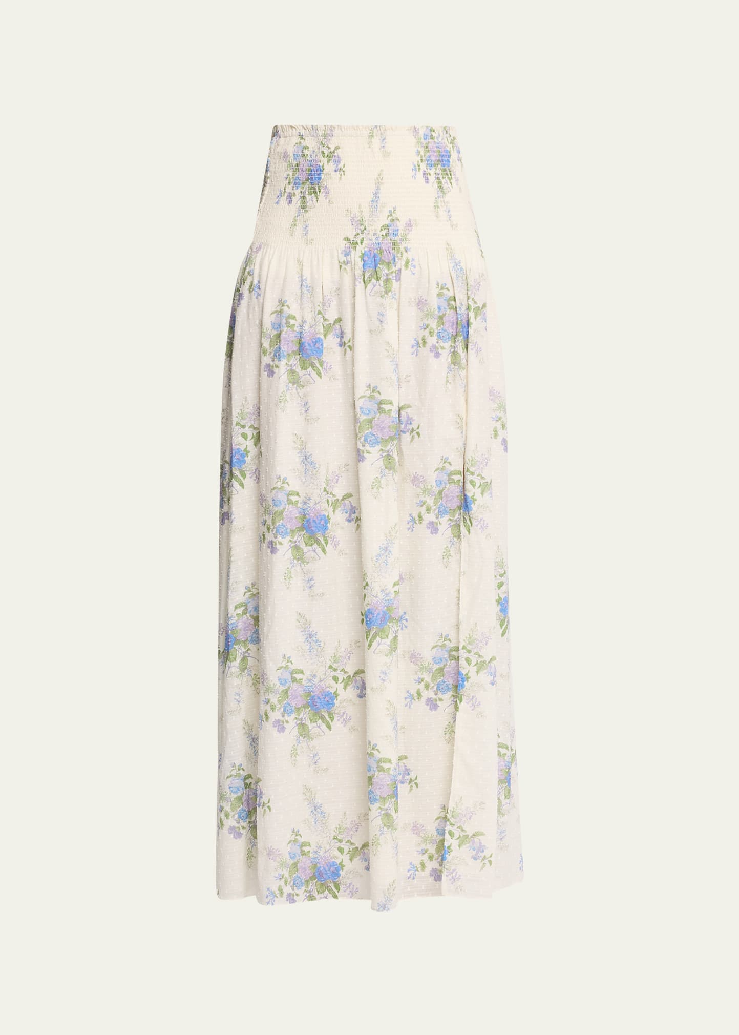 Falune Floral Cotton Yoked Maxi Skirt