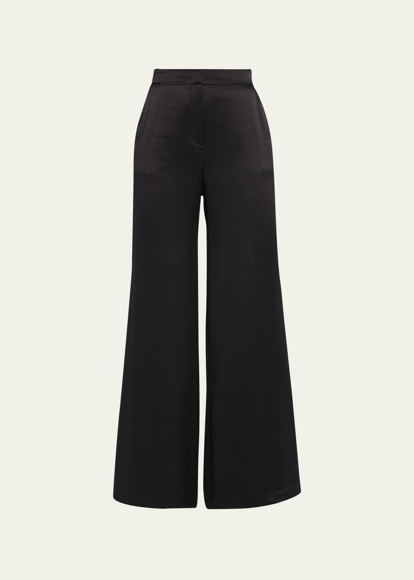 Celestine Silk WIde-Leg Full-Length Pants