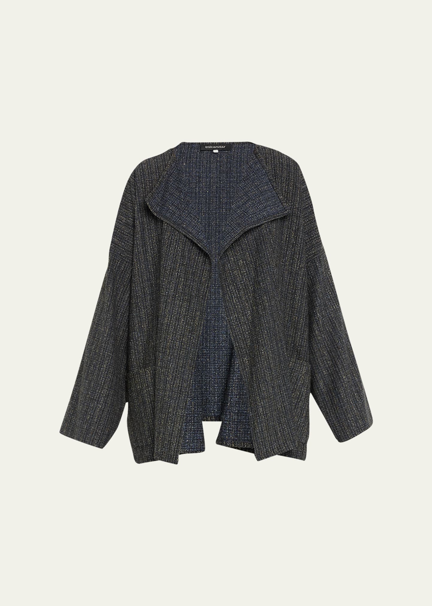 Shop Eskandar Mid Plus Wool Short Jacket In Tealdark