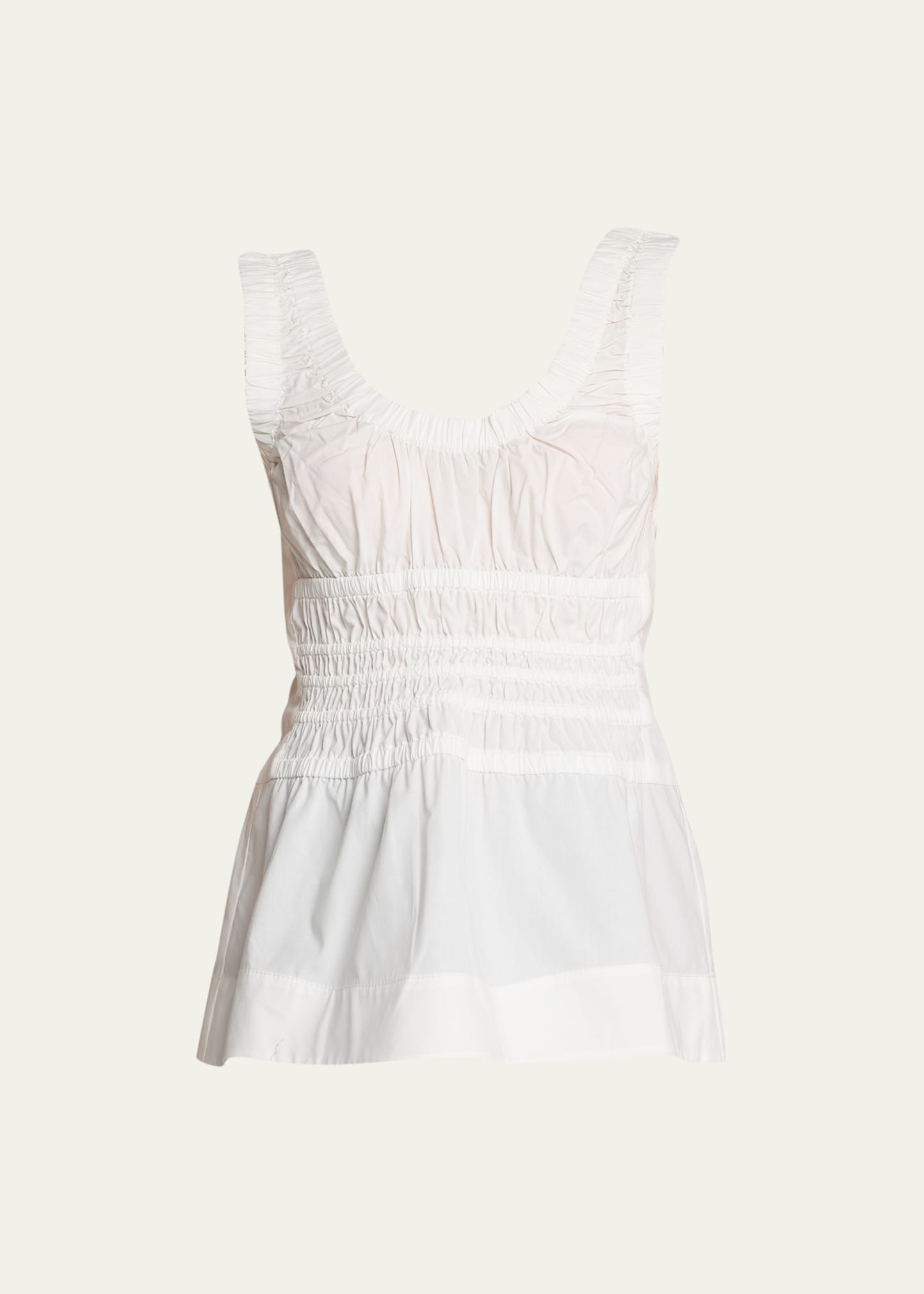 Proenza Schouler White Label Poplin Gathered Tank Top In Off White