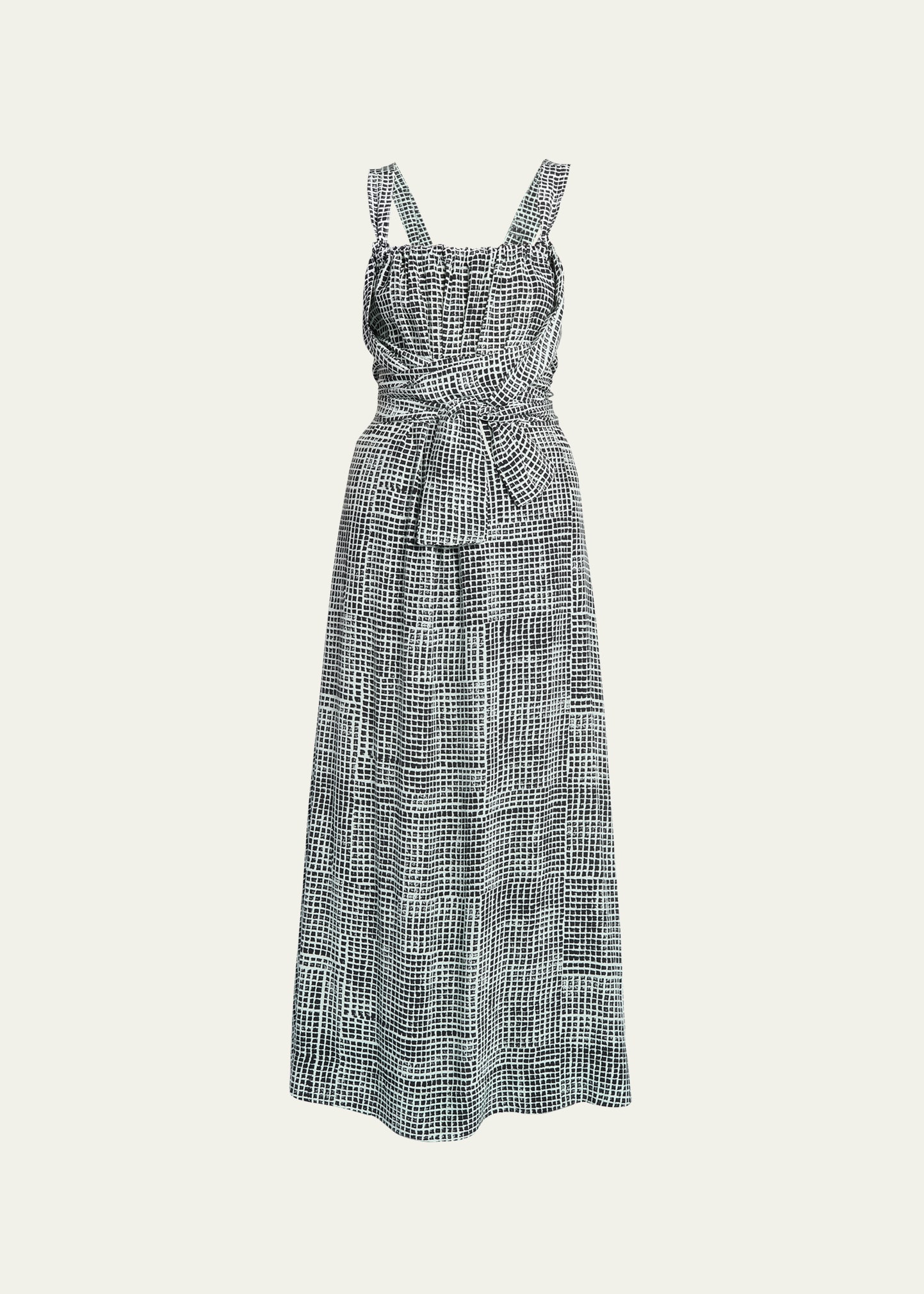 Proenza Schouler White Label gingham-check Ruched Strappy Dress