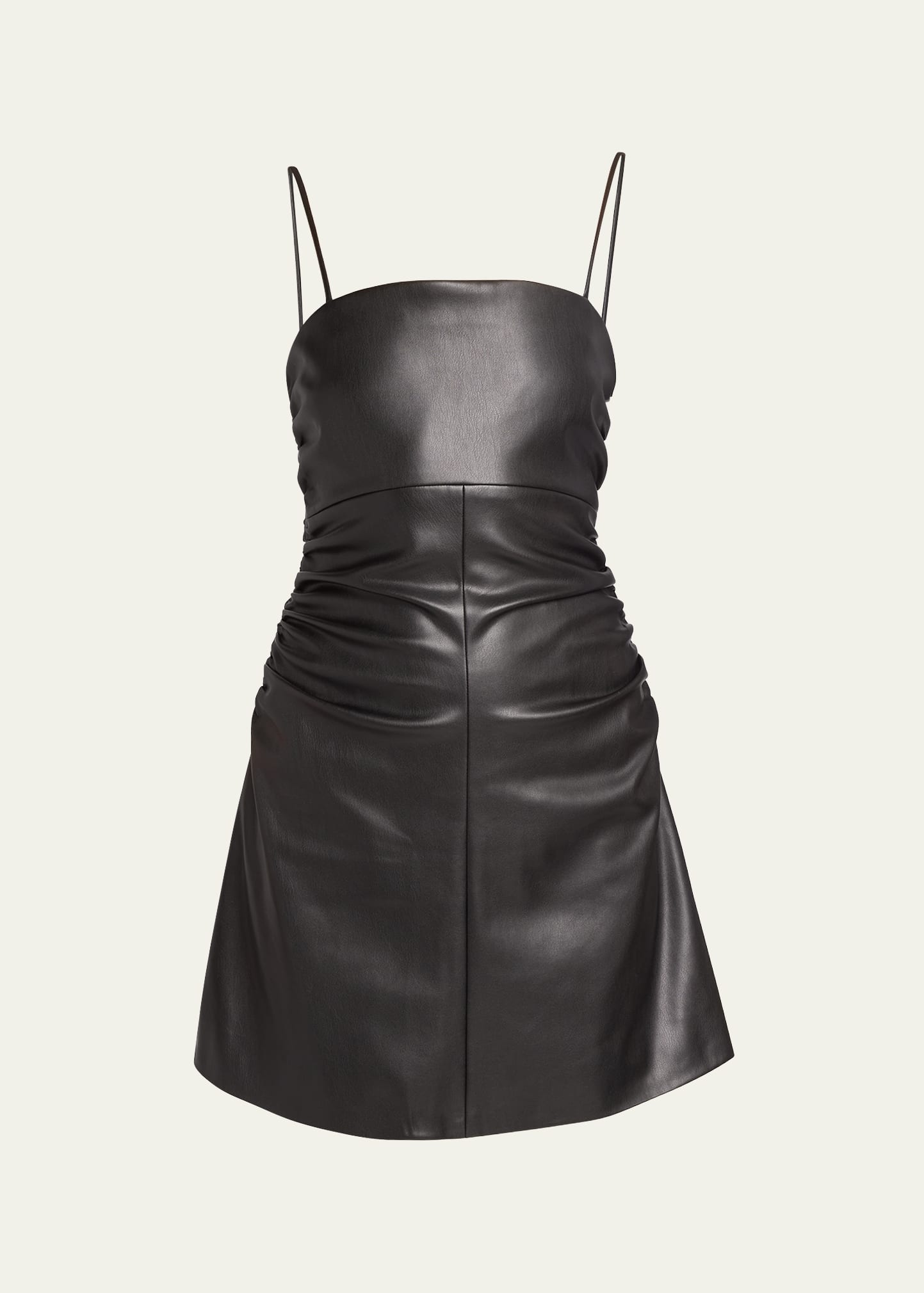 Proenza Schouler White Label Spaghetti Strap Faux-leather Mini Dress In Black